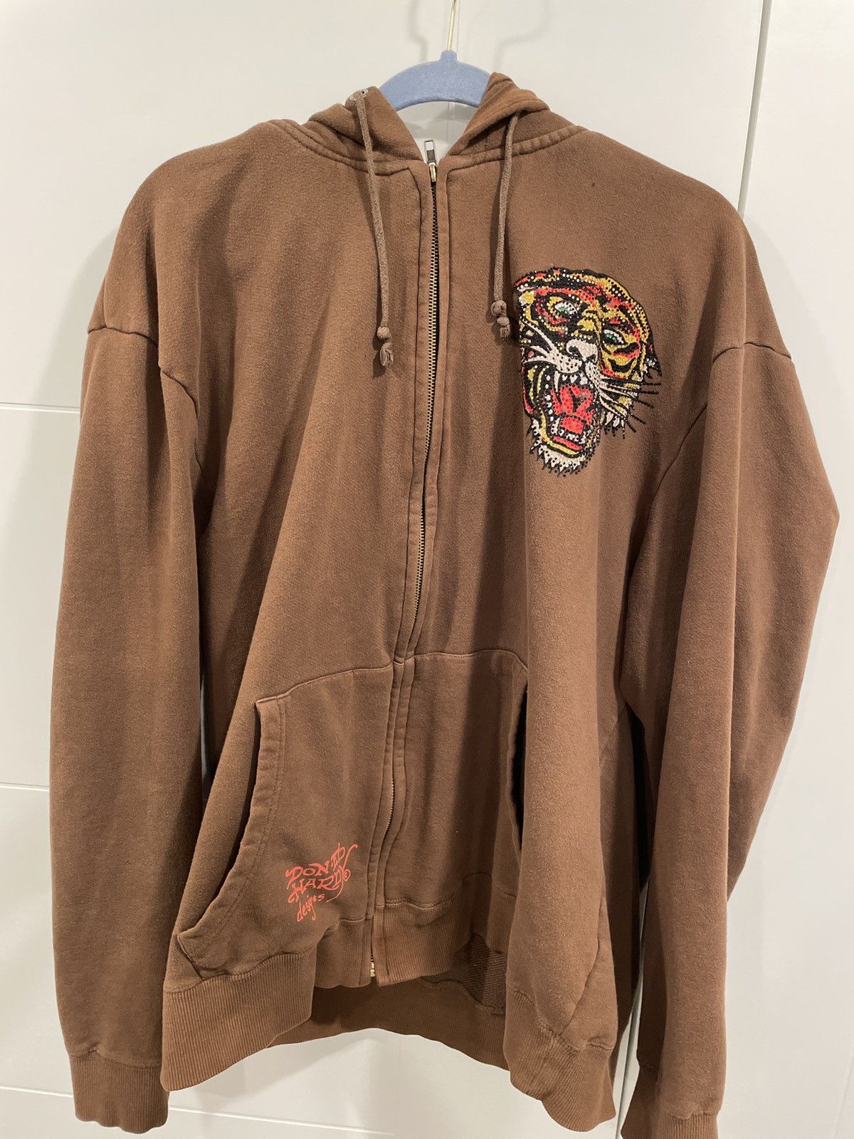 Ed hardy tiger jacket brown