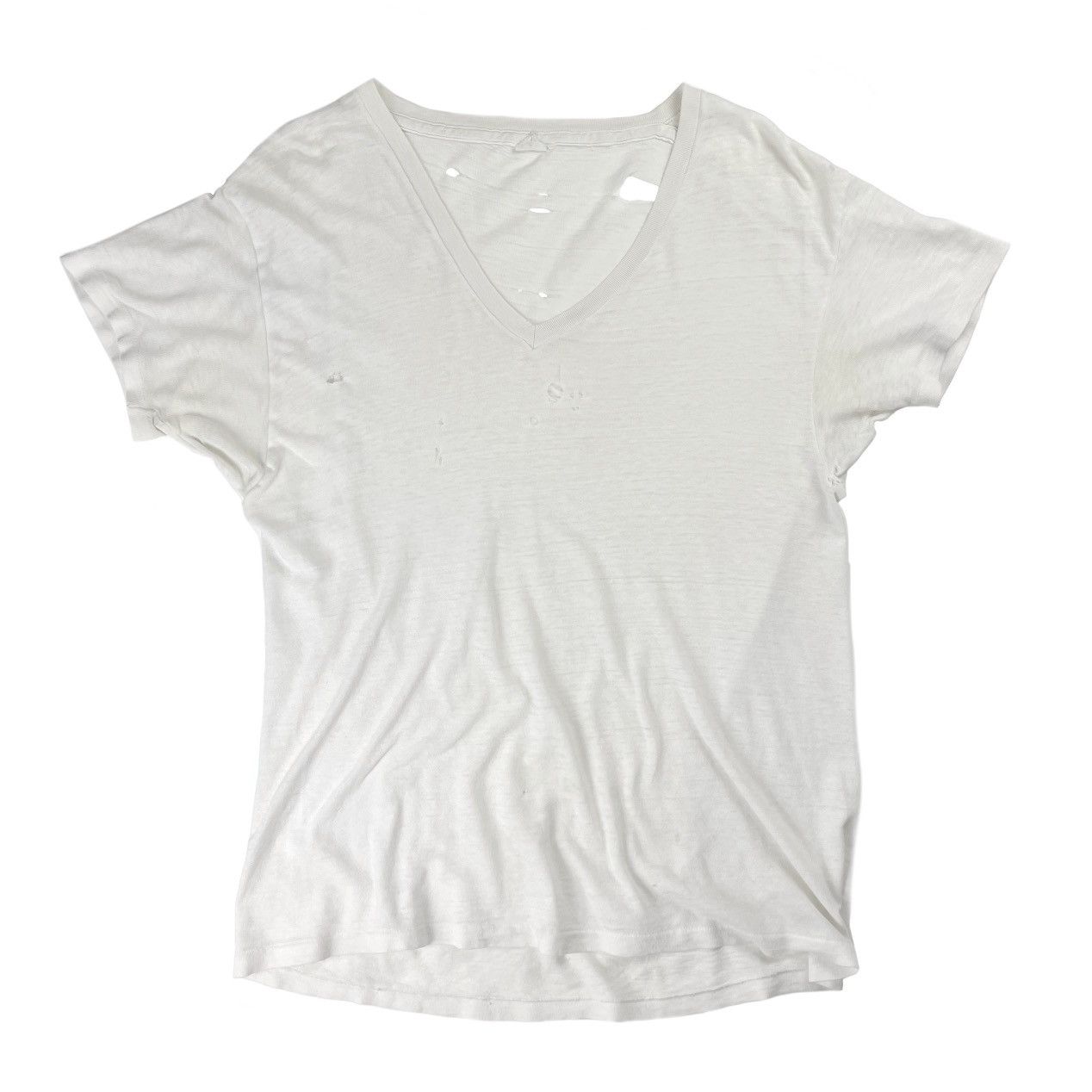 Vintage VINTAGE THRASHED V-NECK T-SHIRT Size US L / EU 52-54 / 3 - 2 Thumbnail