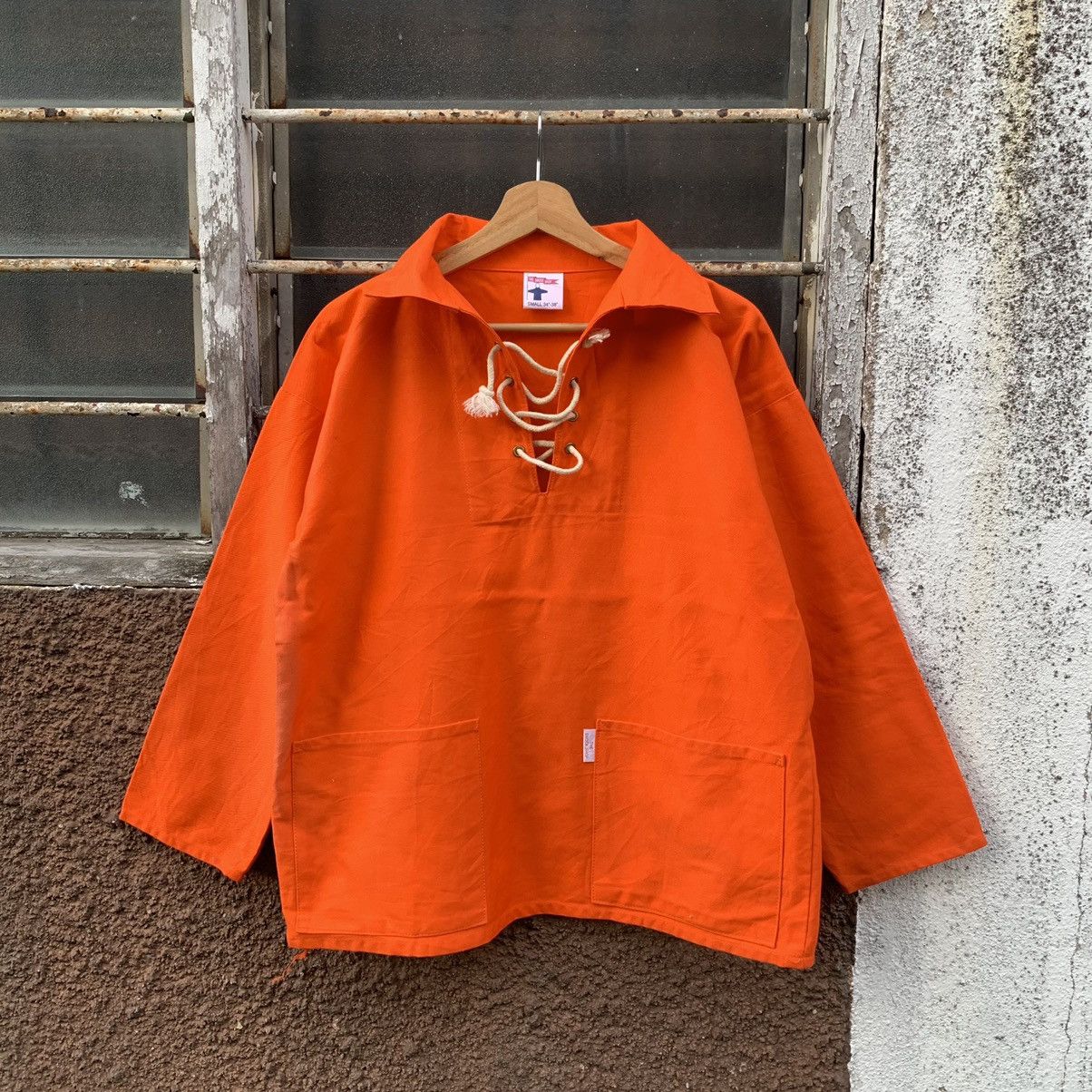 Japanese Brand × SMOCK × Vintage Vintage Smock Heavy Cotton Pullover Baggy Jacket Size US S / EU 44-46 / 1 - 1 Thumbnail