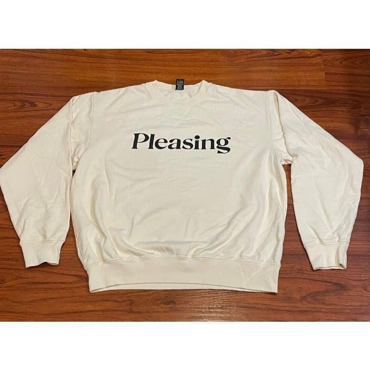 NEW THE PLEASING By HARRY deals STYLE BEIGE SWEATSHIRT SZ LARGE