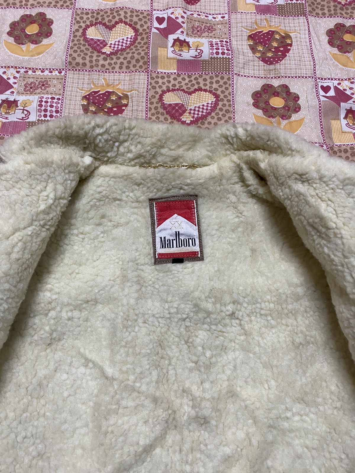 Marlboro × Vintage Vintage 80s - 90s Marlboro Leather Jacket Sherpa Size US M / EU 48-50 / 2 - 5 Thumbnail