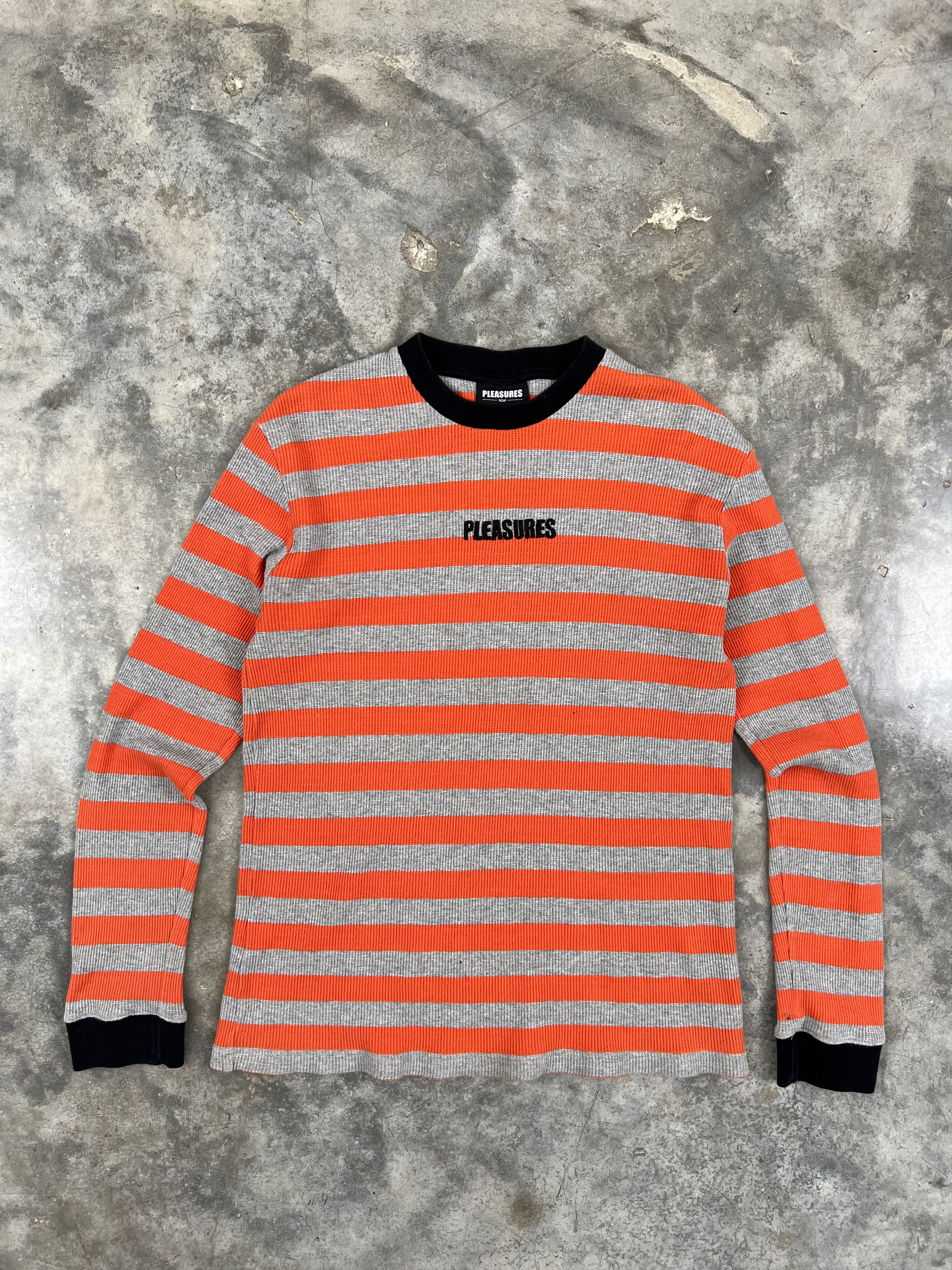 Pleasures Pleasures Orange + Grey Thermal Long Sleeve Logo Tee 666 Size US M / EU 48-50 / 2 - 1 Thumbnail
