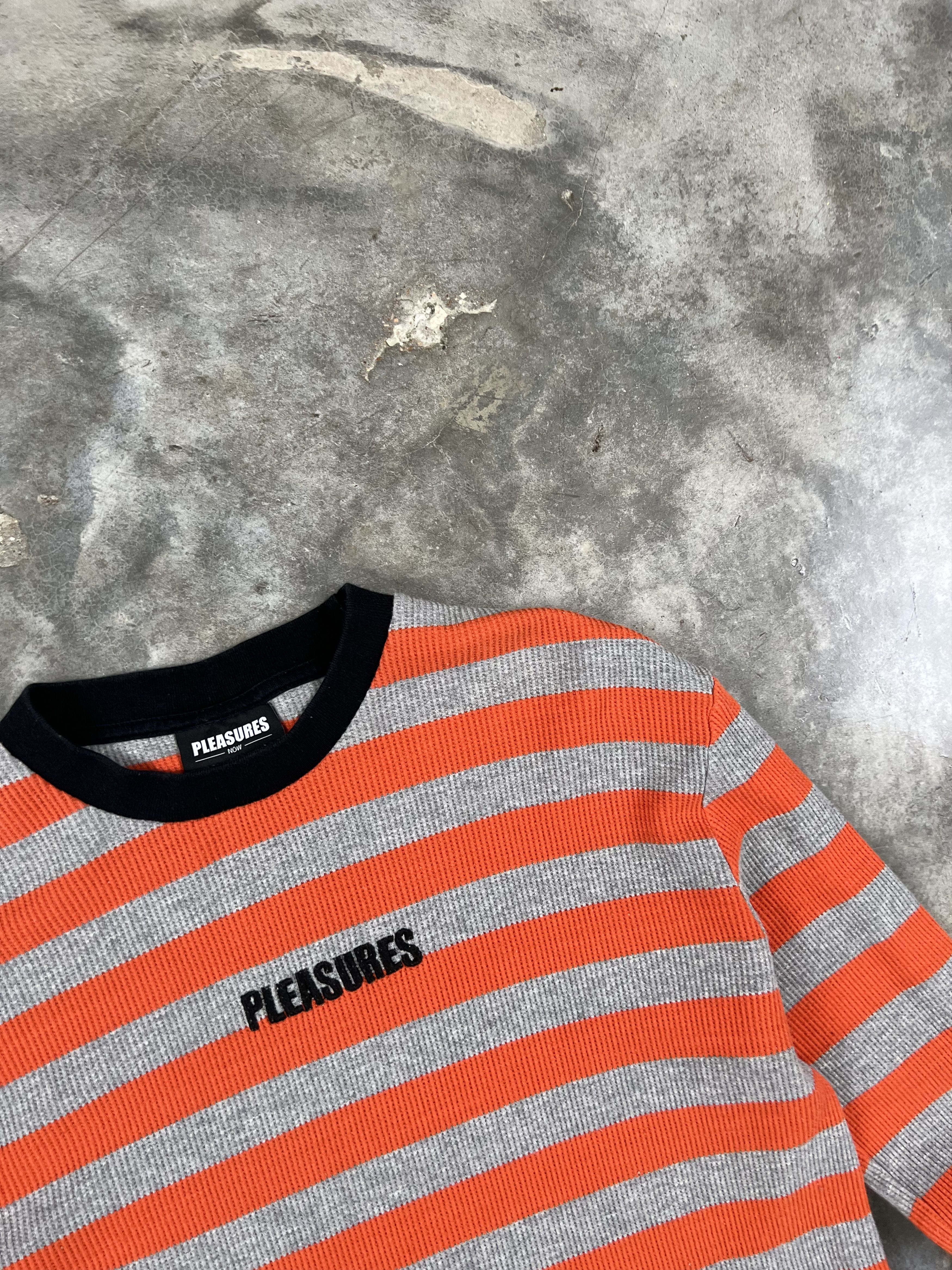 Pleasures Pleasures Orange + Grey Thermal Long Sleeve Logo Tee 666 Size US M / EU 48-50 / 2 - 2 Thumbnail