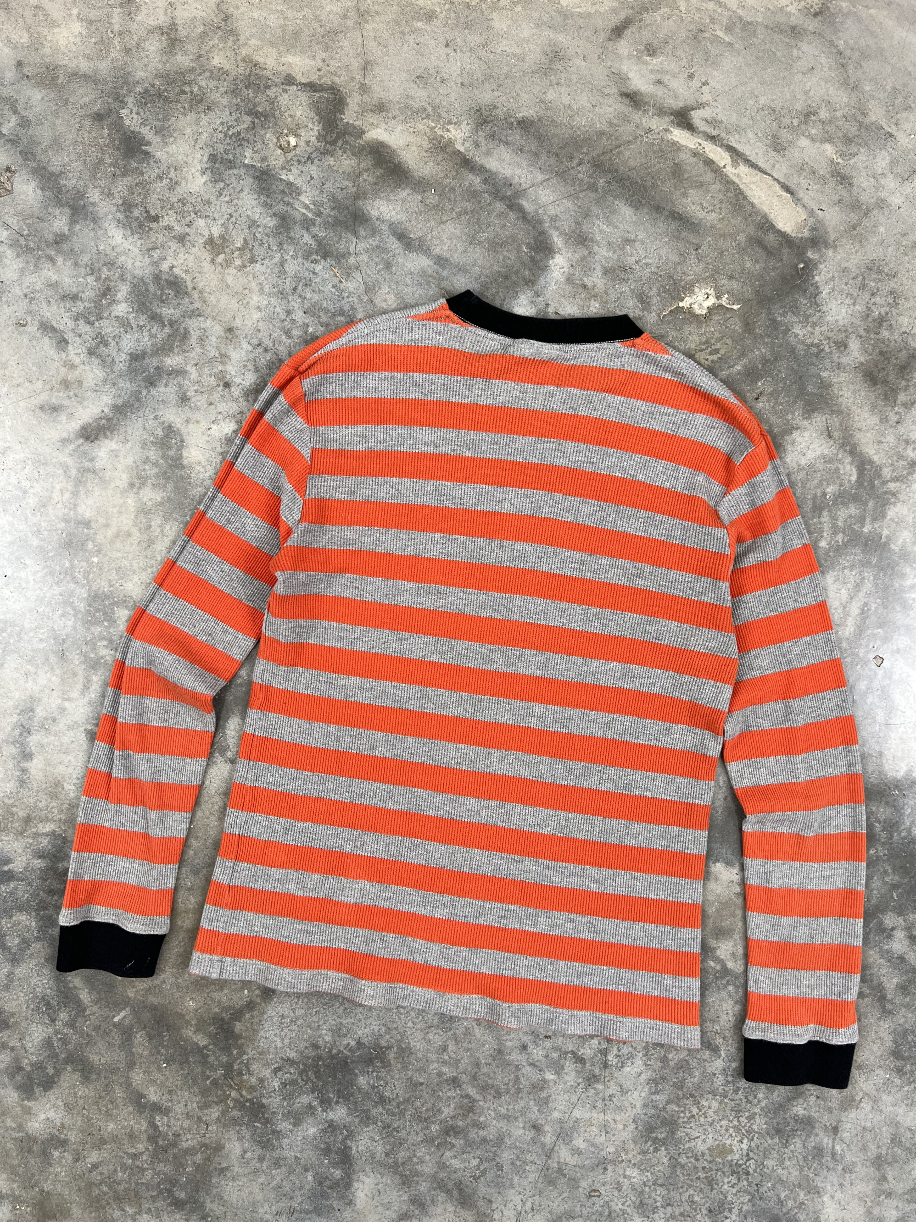 Pleasures Pleasures Orange + Grey Thermal Long Sleeve Logo Tee 666 Size US M / EU 48-50 / 2 - 3 Thumbnail