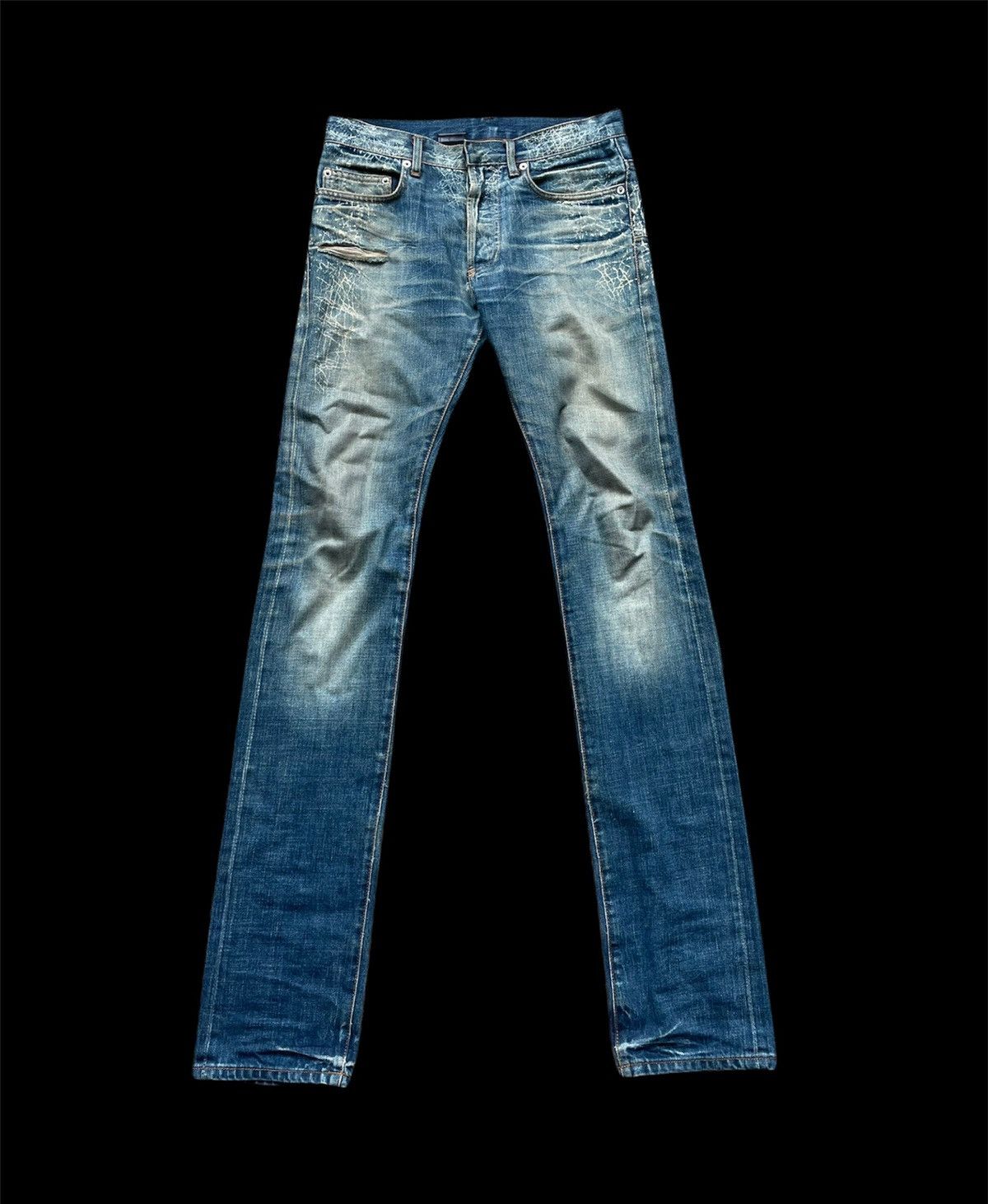 Dior SS07 Dior Homme “Spider Web” Clawmark Denim Size US 29 - 1 Thumbnail
