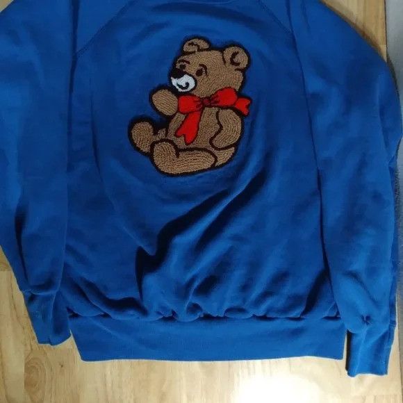 Vintage Vintage Teddy Bear Ribbon Embroidered Crewneck Sweatshirt, Size US L / EU 52-54 / 3 - 2 Thumbnail