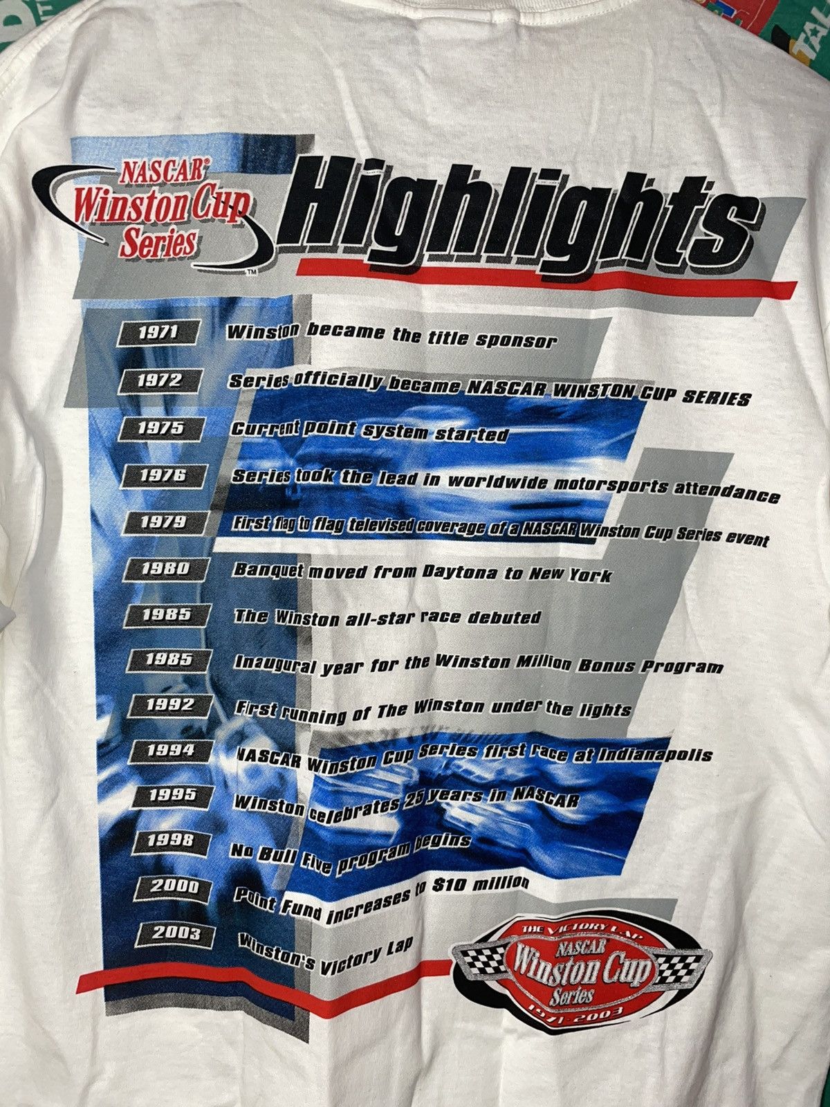 NASCAR 2003 Vintage Winston Cup Timeline NASCAR T Shirt Size US XL / EU 56 / 4 - 2 Thumbnail