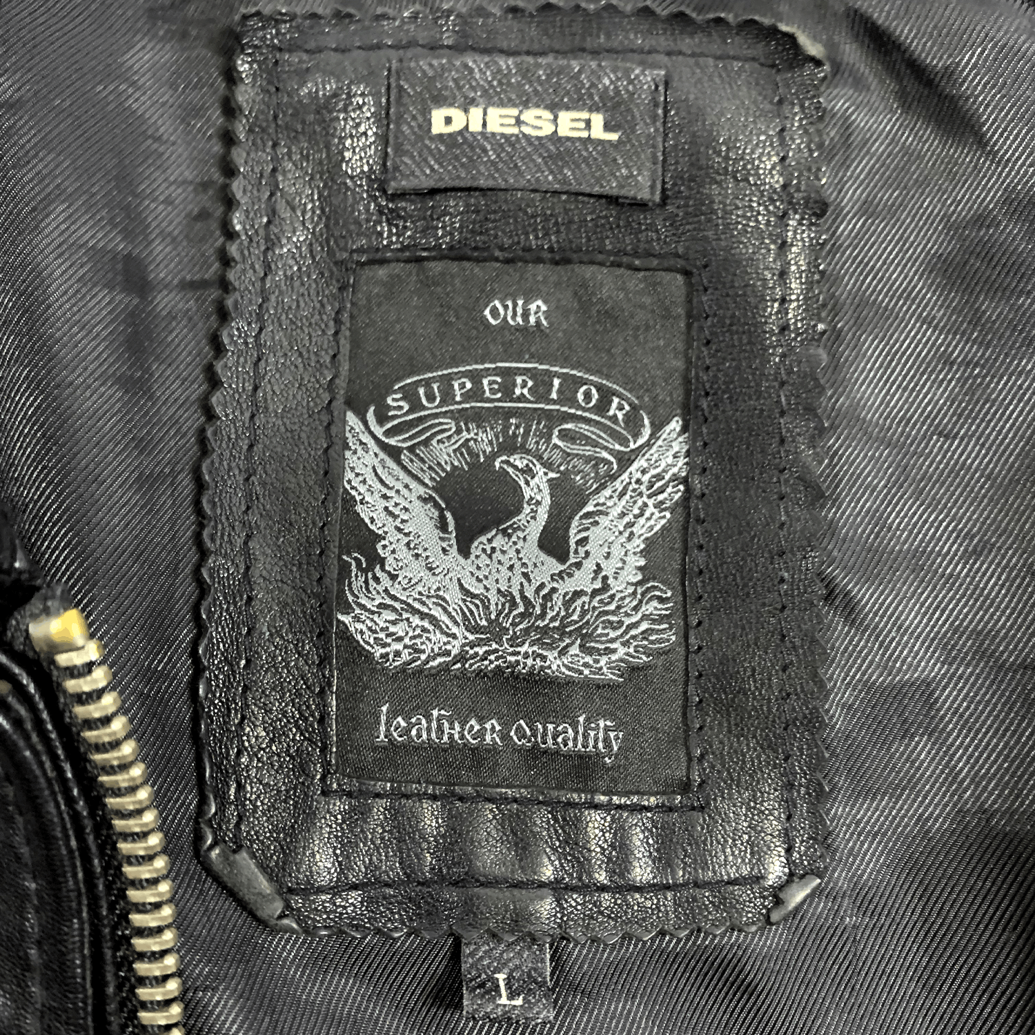 Diesel × Diesel Black Gold Diesel Shiny Black Biker Leather Jacket Size US L / EU 52-54 / 3 - 5 Thumbnail