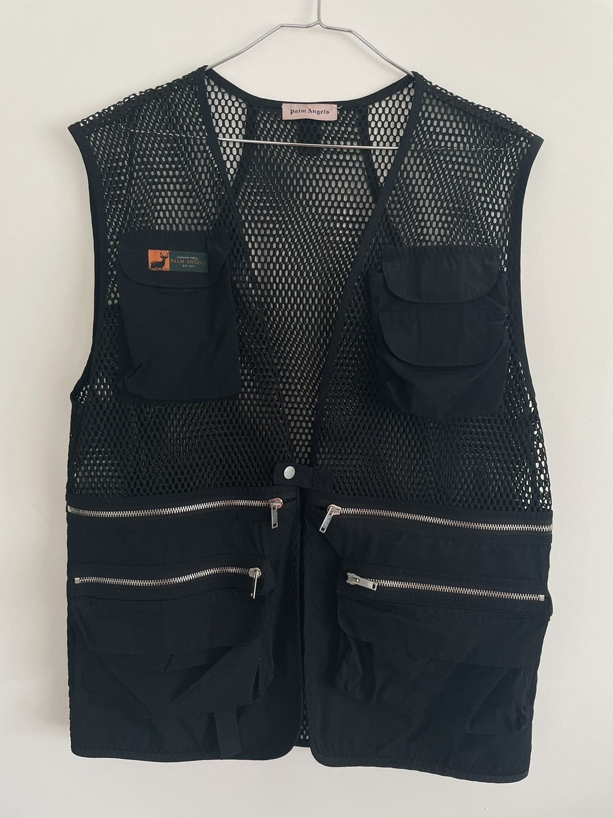 【関税&送料込】Palm Angels Black Nylon Vest Palm Angels Waistcoats and gilets for Men | Online Sale up