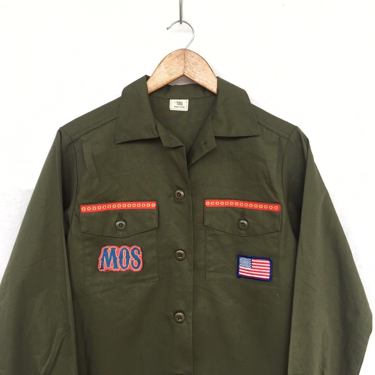 Vintage 🔥Vintage Military Utility Women patches Shirt Button Size M / US 6-8 / IT 42-44 - 2 Thumbnail