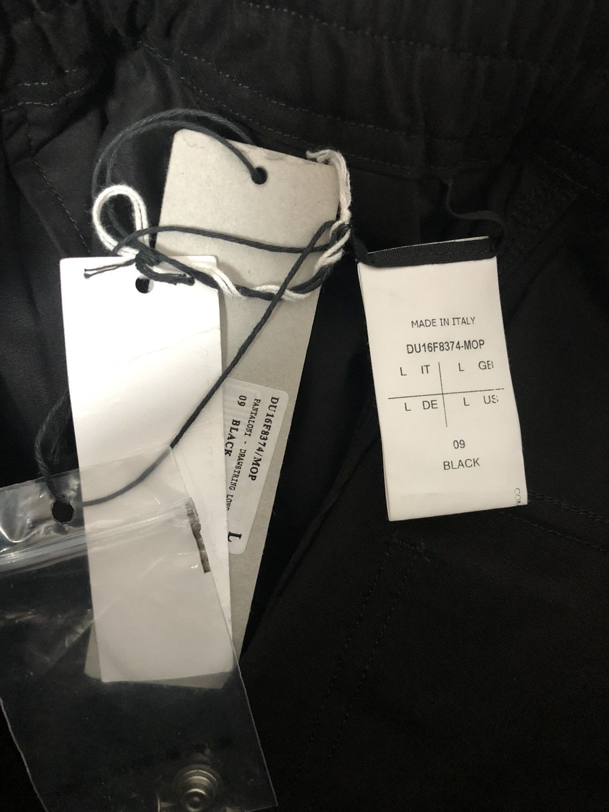 Rick Owens Drkshdw Rick owens drkshdw fw16 DRAWSTRING LONG pants in black SZ L Size US 36 / EU 52 - 4 Thumbnail