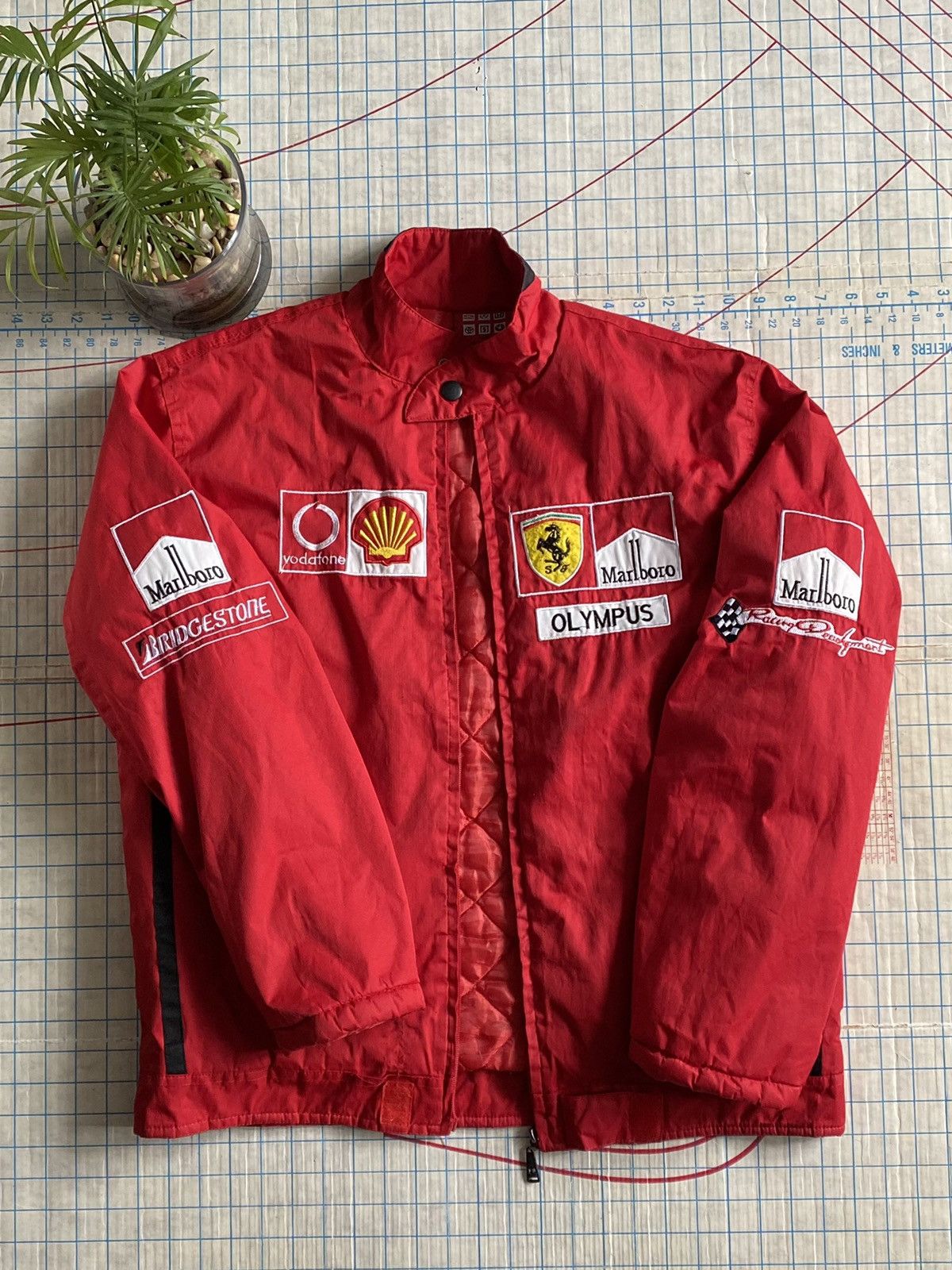 Ferrari Red Racing Jacket Fits Large Broken Zipper As Is