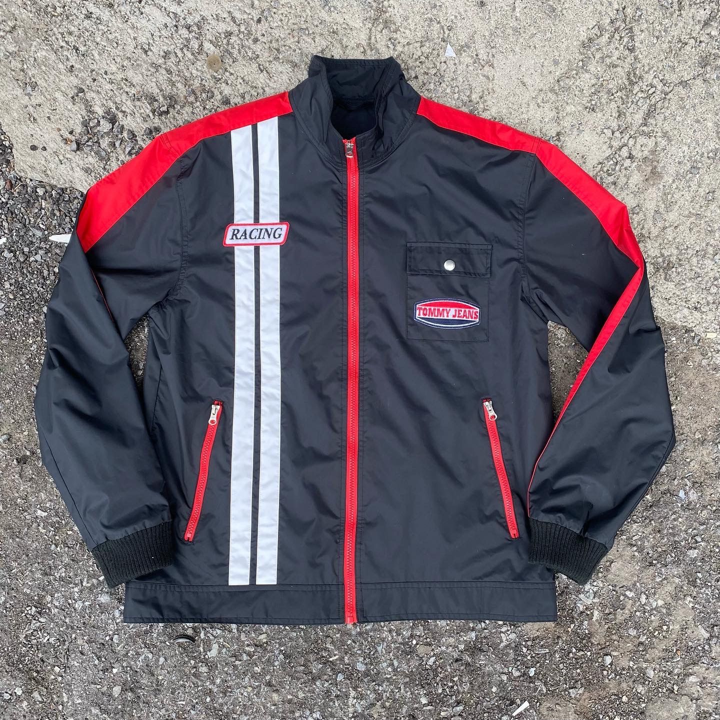 Vintage Vintage 90's Tommy Hilfiger Jeans Racing Jacket Work Nascar ...