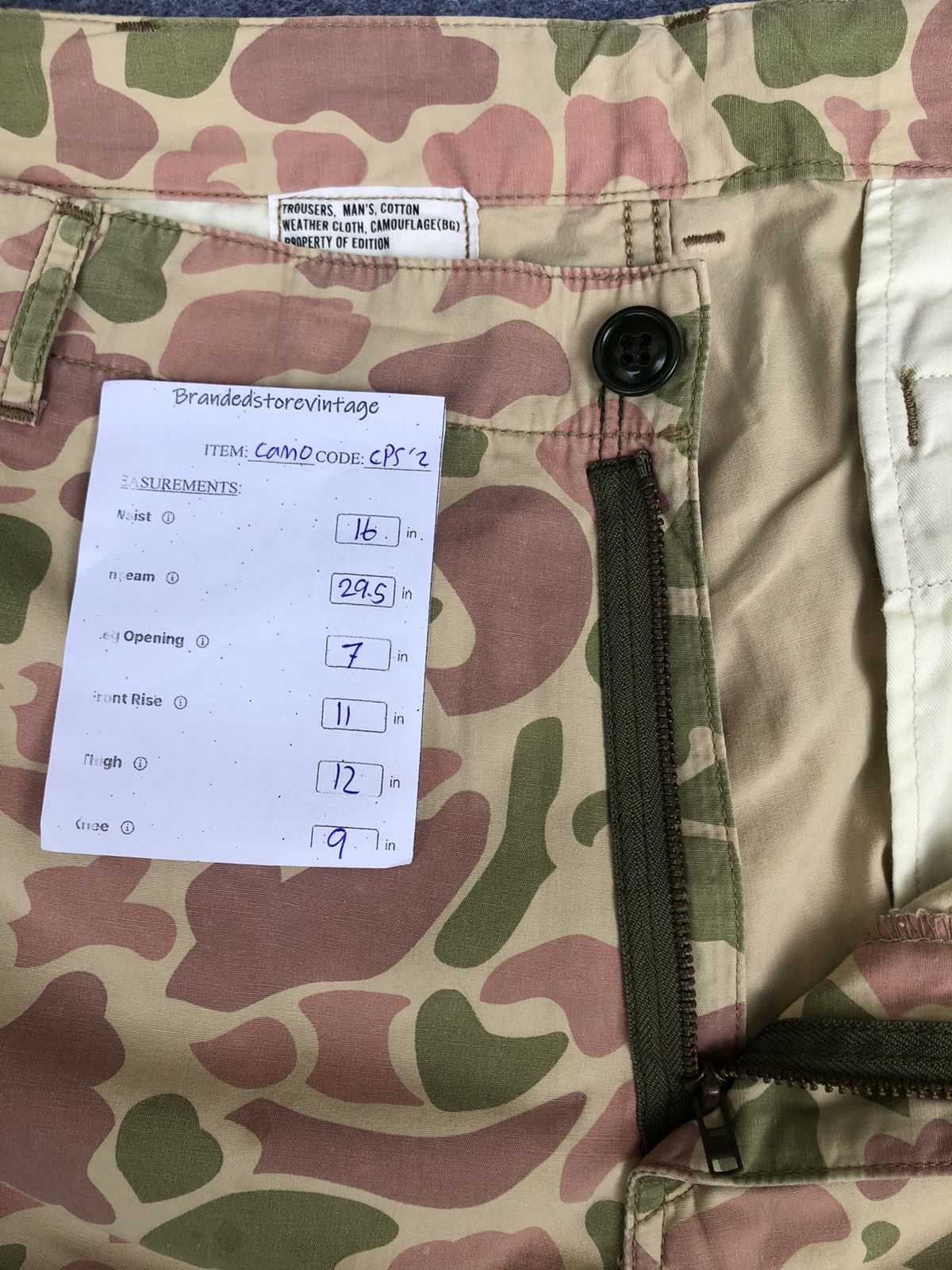 Hollywood Trading Company Vintage🔥MISTER N.HoolyWood🔥MAN’S COTTON CAMOUFLAGE MILITARY Size US 32 / EU 48 - 15 Thumbnail