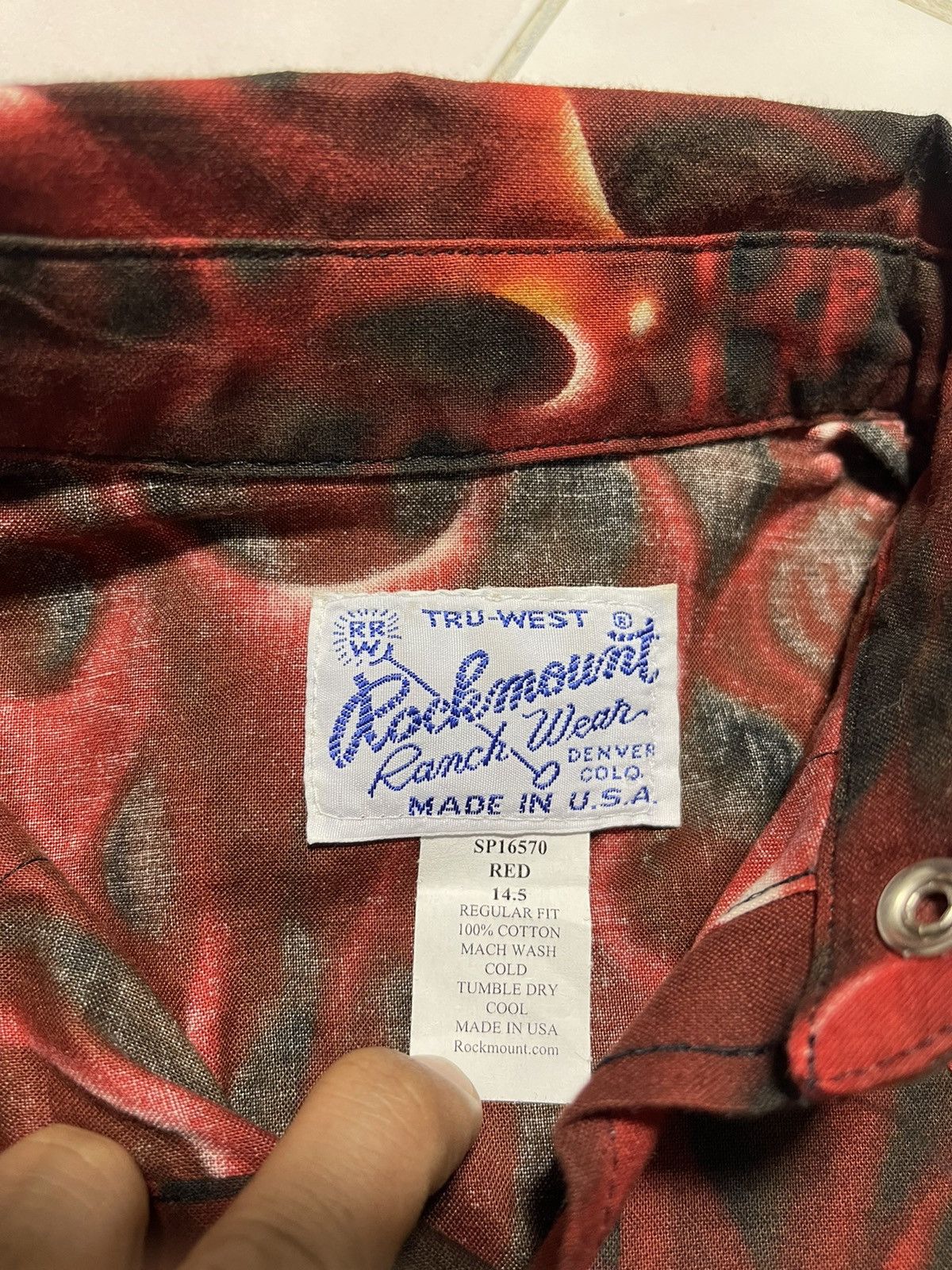 Rockmount Ranch Wear Rockmount Full Print Skull Motive Western Shirt Size US S / EU 44-46 / 1 - 7 Thumbnail