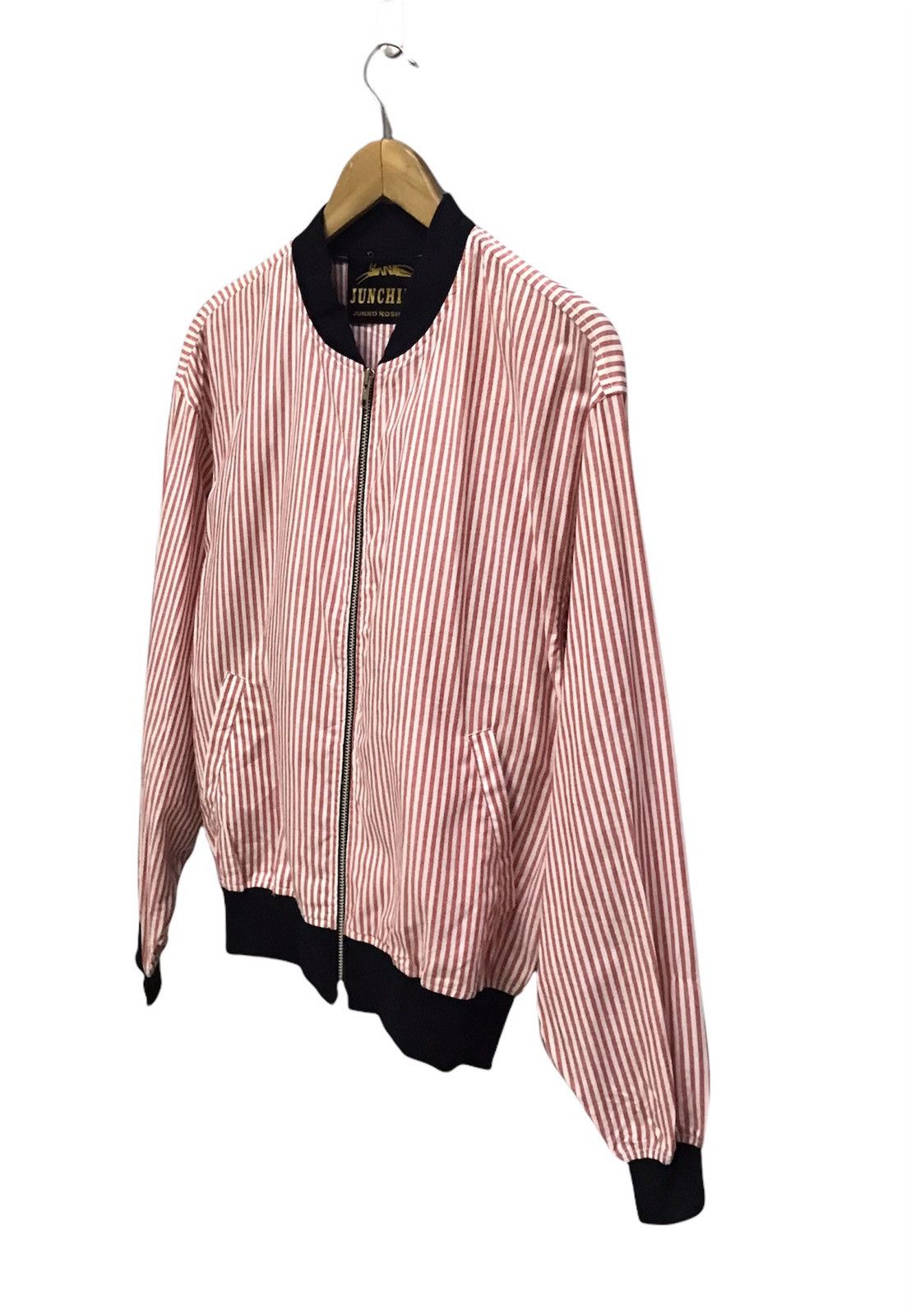 Japanese Brand × Mr. Junko × Vintage Vintage Junchino Junko Kochino printstriped bomber jacket Size US M / EU 48-50 / 2 - 4 Thumbnail