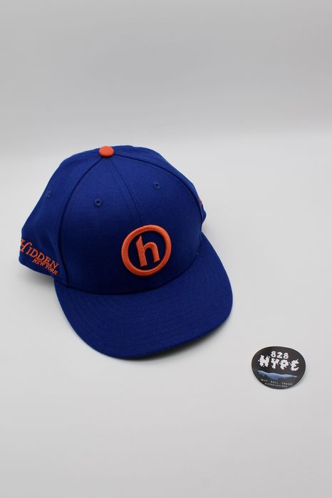 New Era Hidden NY Blue/Orange ⓗ Logo Fitted Hat | Grailed