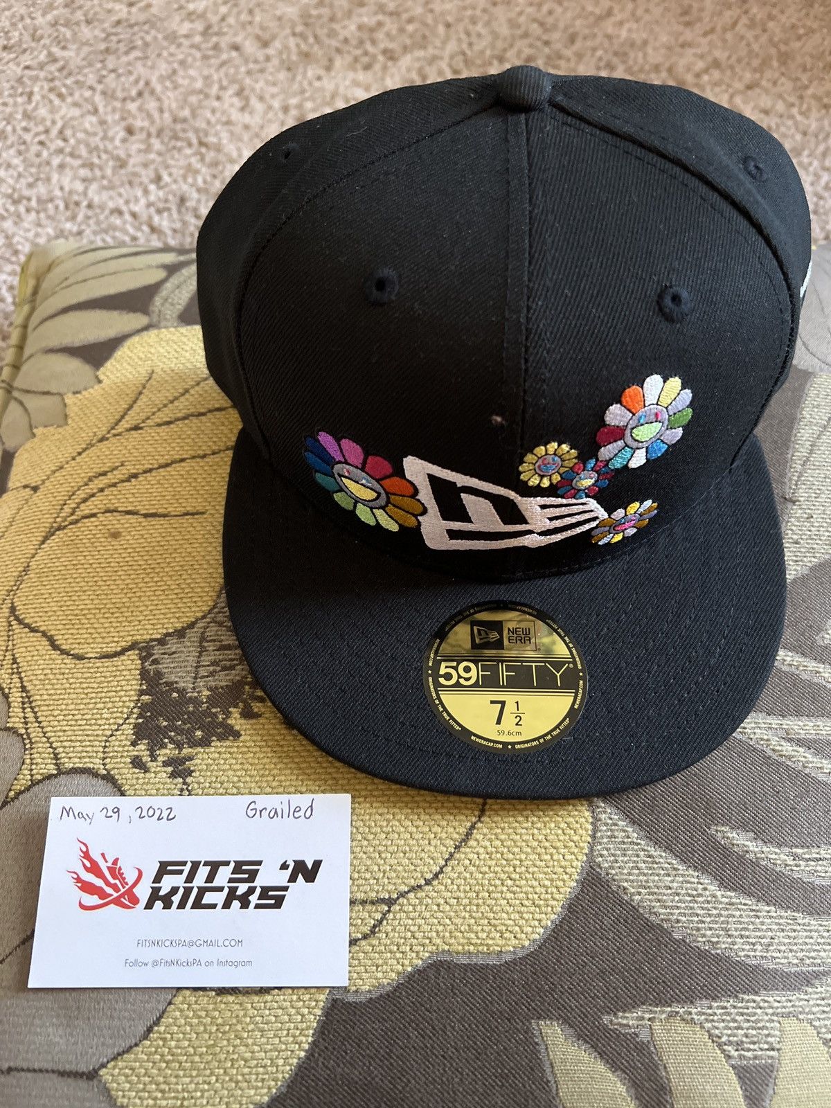 Casquette New Era 5950 Ohana X Takashi Murakami - Taille M, Noir - Neuf Avec étiquettes - Collab Artistique
