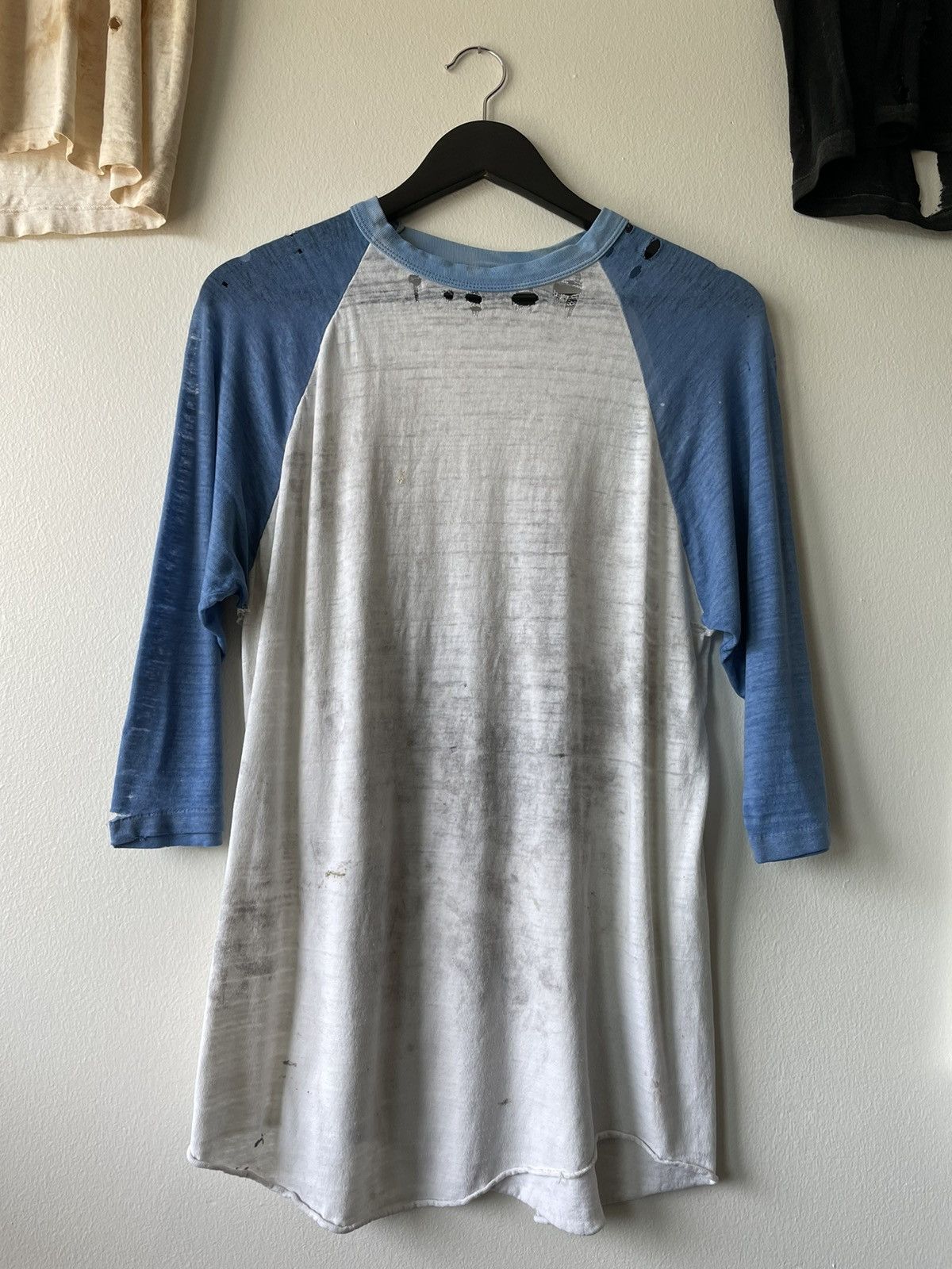 Vintage VINTAGE 50'S THRASHED RAGLAN 3/4 SLEEVE Size US L / EU 52-54 / 3 - 3 Thumbnail