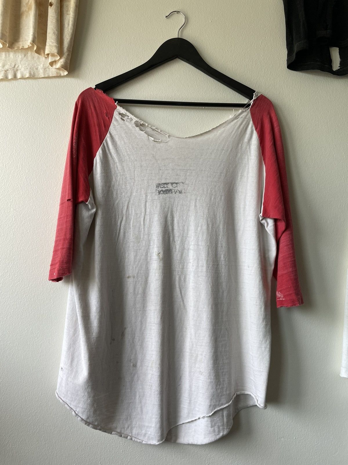 Vintage VINTAGE 50'S THRASHED RAGLAN 3/4 SLEEVE Size US L / EU 52-54 / 3 - 3 Thumbnail