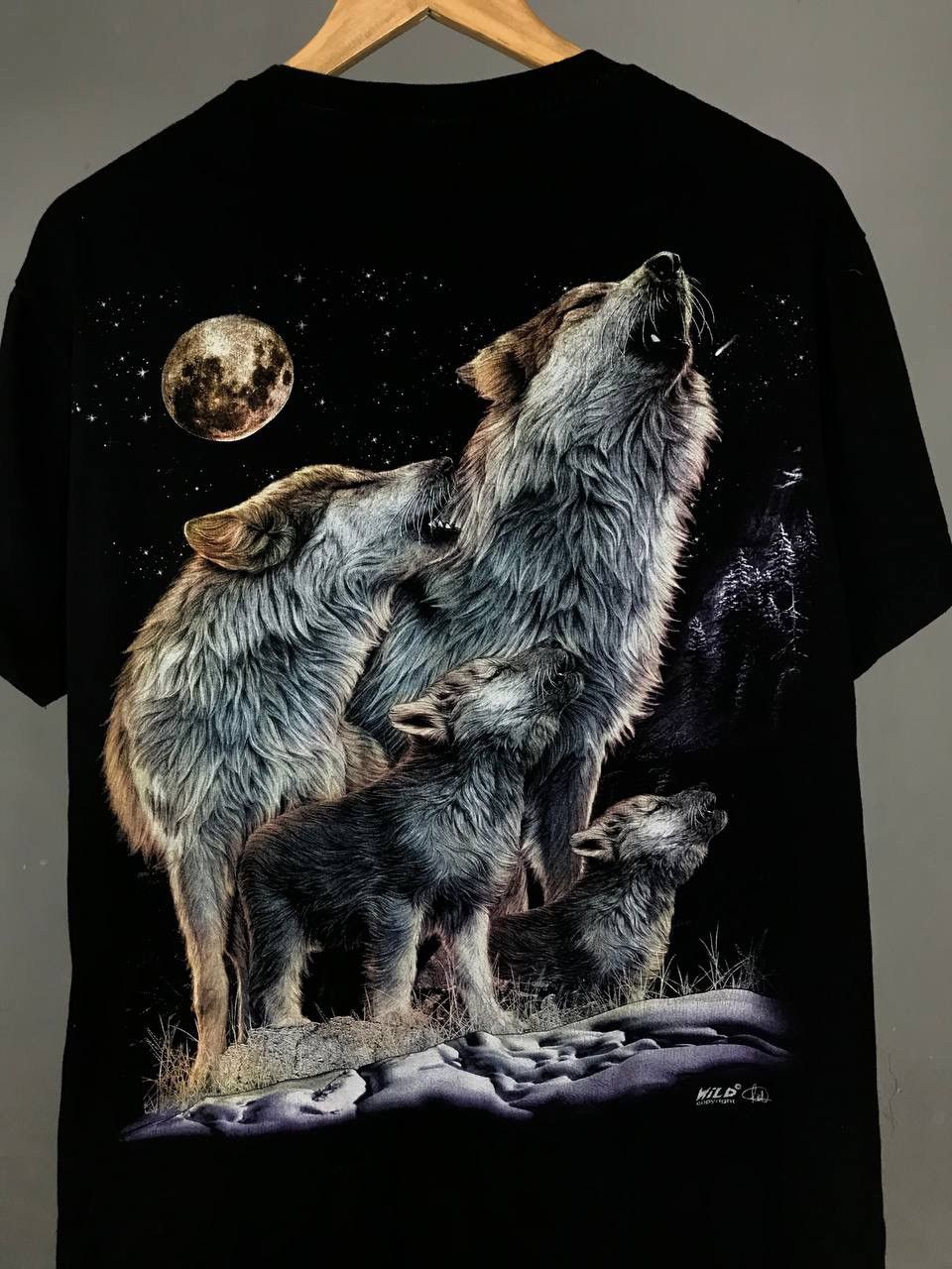 Vintage Wolf animal American vintage overprinted tee Size US L / EU 52-54 / 3 - 8 Thumbnail