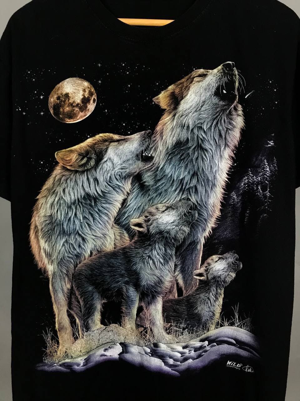Vintage Wolf animal American vintage overprinted tee Size US L / EU 52-54 / 3 - 4 Thumbnail