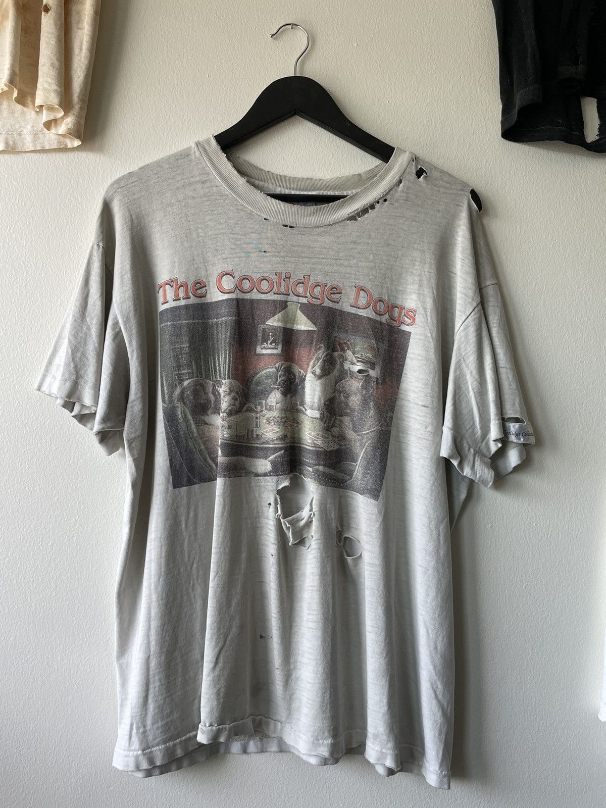 Vintage VINTAGE THRASHED COOLIDGE DOGS T-SHIRT Size US L / EU 52-54 / 3 - 3 Thumbnail
