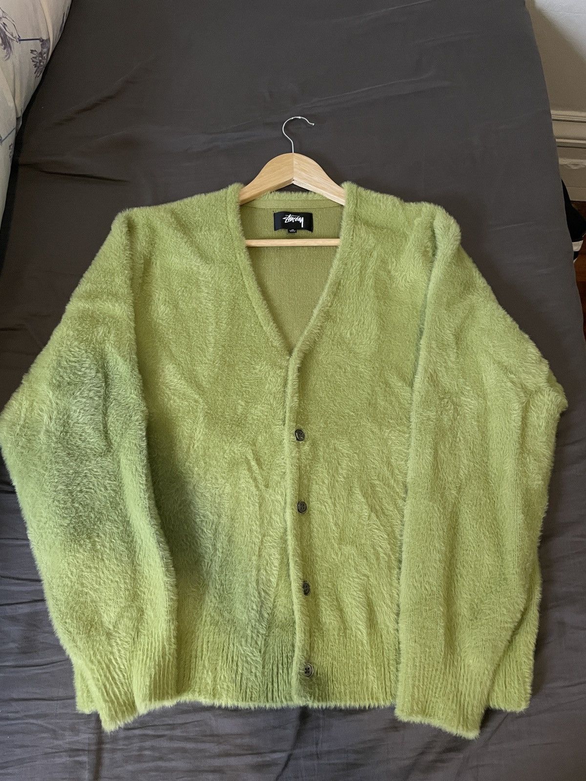 Stussy Stussy Lime Shaggy Cardigan | Grailed