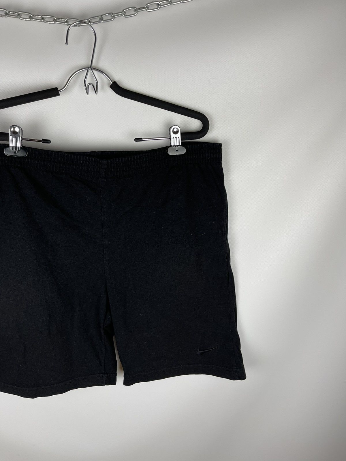 Nike Nike vintage 90s black cotton shorts swoosh logo Size US 34 / EU 50 - 4 Thumbnail