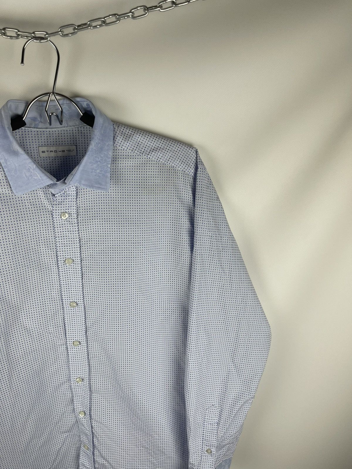Etro Etro checkered collar cuffs floral pattern button up shirt Size US L / EU 52-54 / 3 - 4 Thumbnail