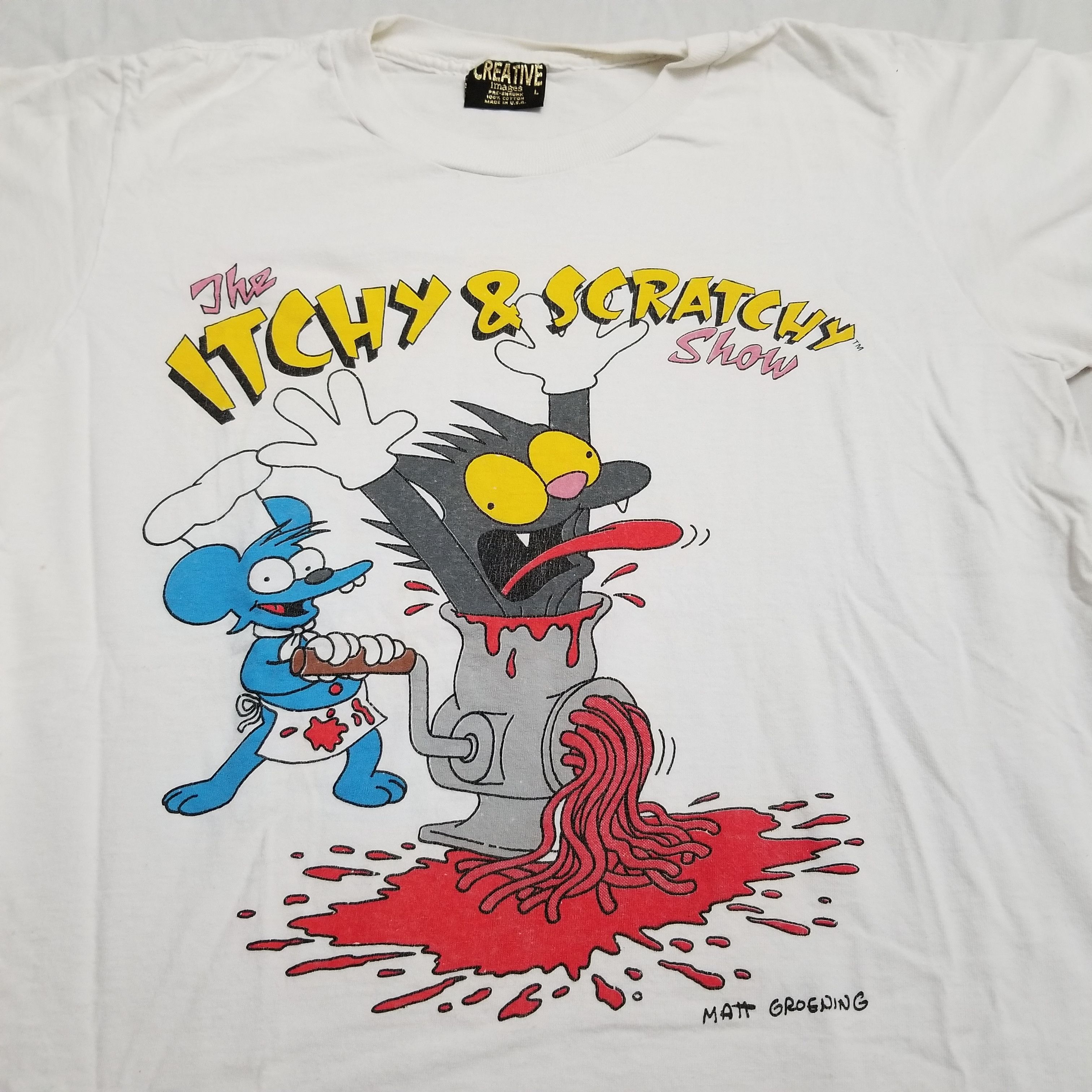 Vintage Vintage 90s The Simpsons Itchy and Scratchy T Shirt | Grailed