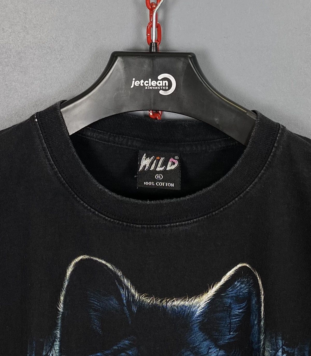 Vintage Wild Copyright Print Wolf Indians American Tee Black Vintage Size US XL / EU 56 / 4 - 2 Thumbnail
