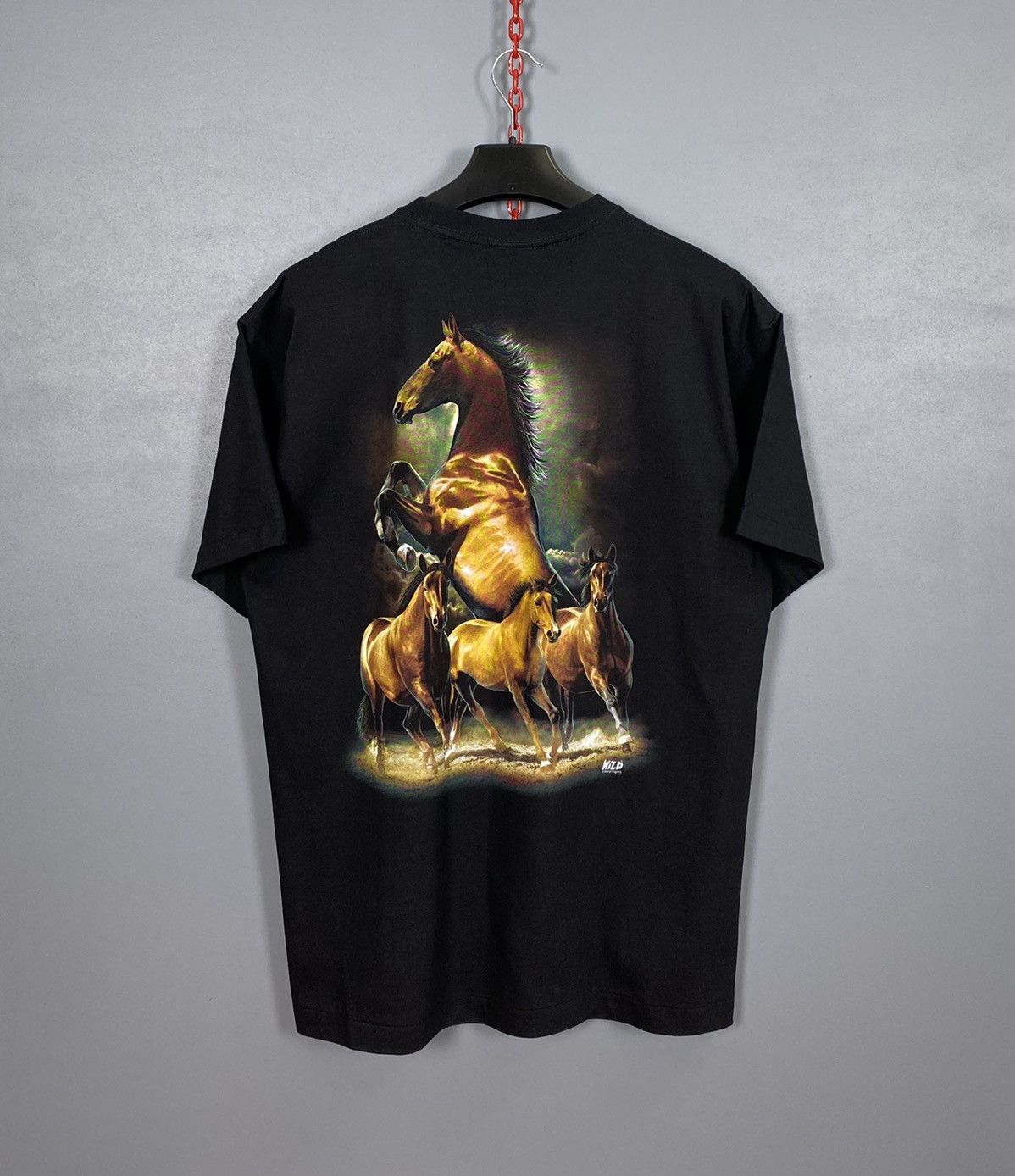 Band Tees Wild Copyright Print Horses Animal Tee Vintage t-shirt black Size US XL / EU 56 / 4 - 6 Thumbnail
