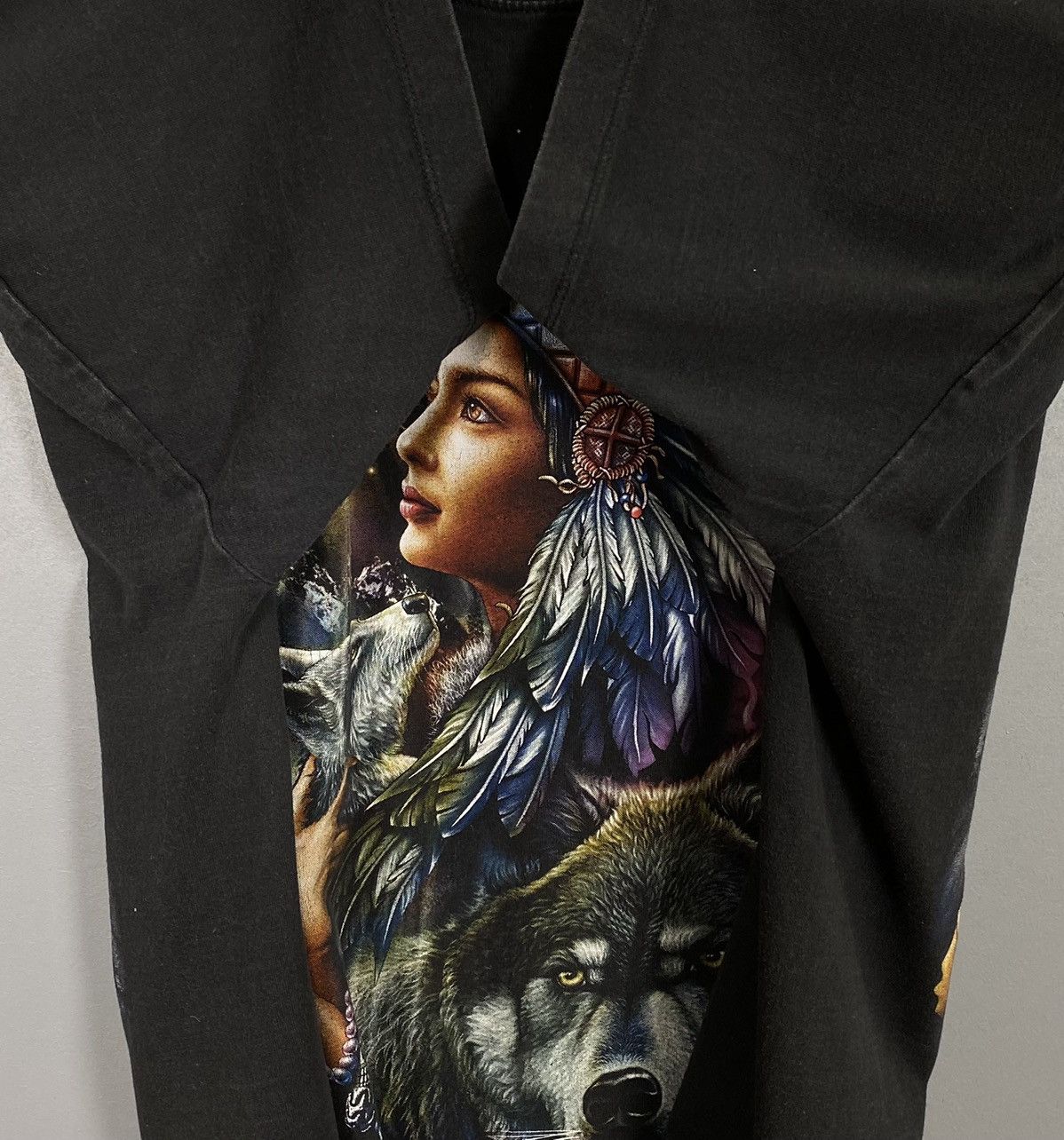 Vintage Wild Copyright Print Wolf Indian Girl Women Black Vintage Size US XL / EU 56 / 4 - 3 Thumbnail