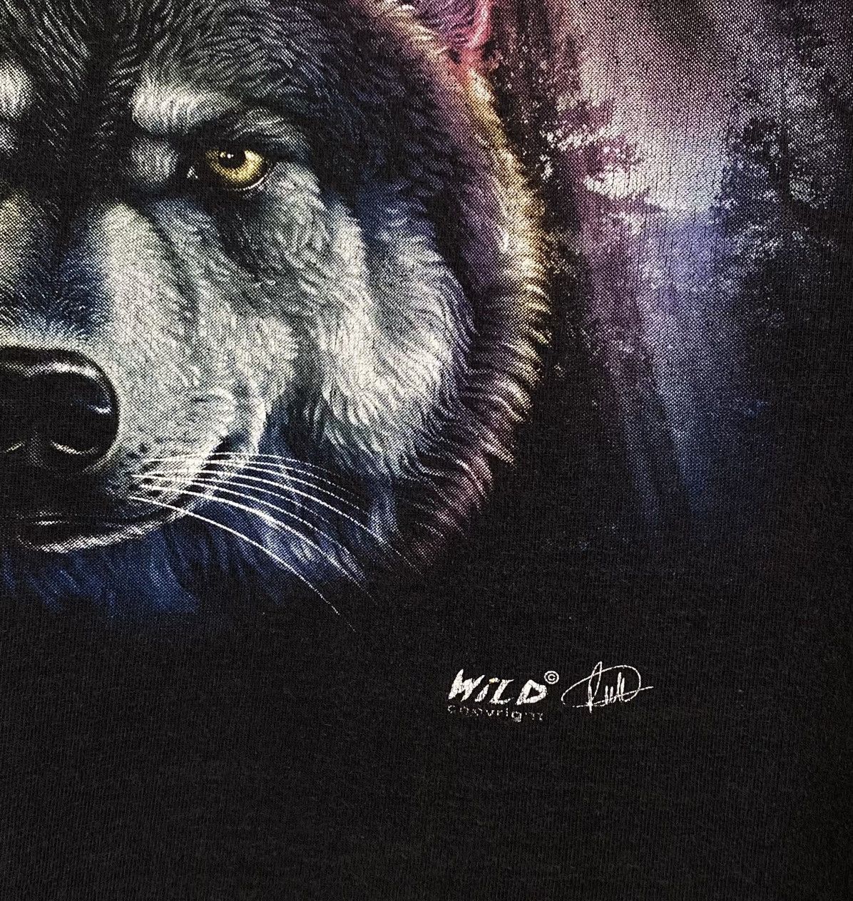 Vintage Wild Copyright Print Wolf Indian Girl Women Black Vintage Size US XL / EU 56 / 4 - 5 Thumbnail