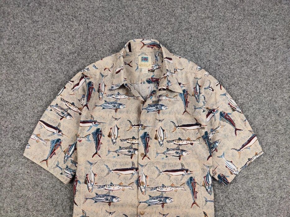 Vintage Vintage 80's Hawaiian Fish Print Shirt Kahala Made in USA Size US XL / EU 56 / 4 - 3 Thumbnail