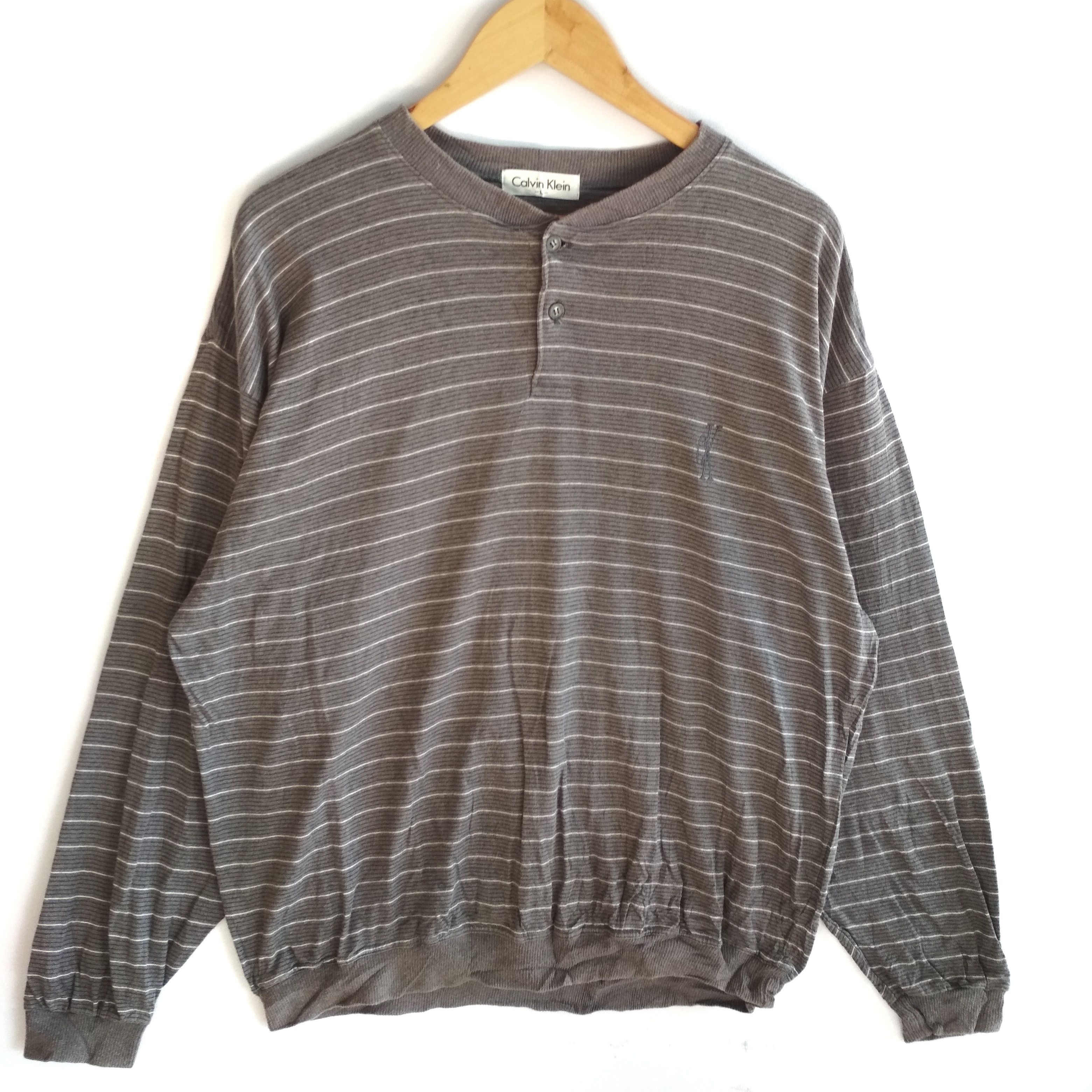 Calvin Klein CALVIN KLEIN STRIPE EMBROIDERED CK LOGO SHIRT Size US XL / EU 56 / 4 - 1 Thumbnail