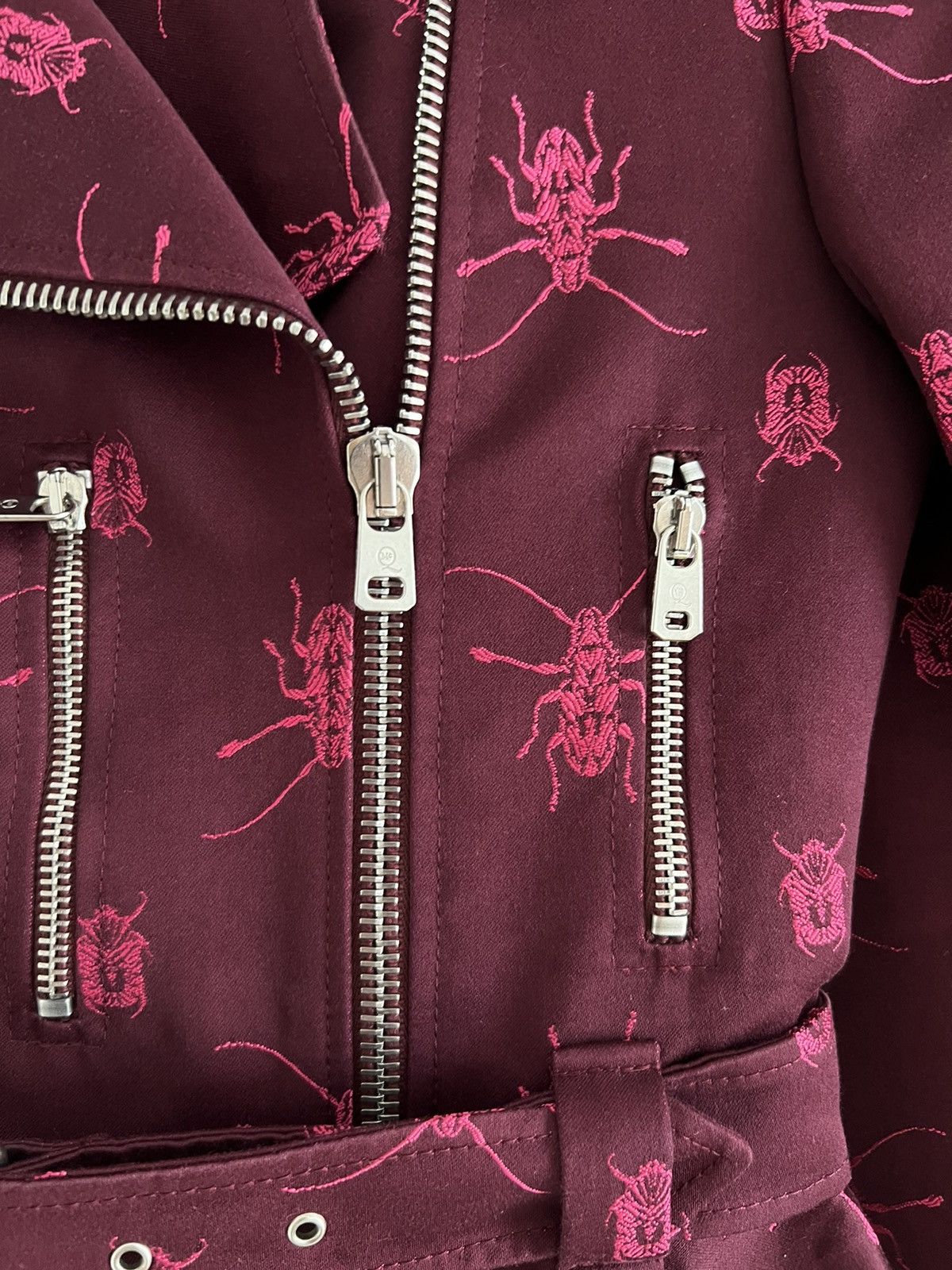 Alexander McQueen 🔥RARE Alexander Mcqueen Insect Biker Jacket Size XS / US 0-2 / IT 36-38 - 3 Thumbnail