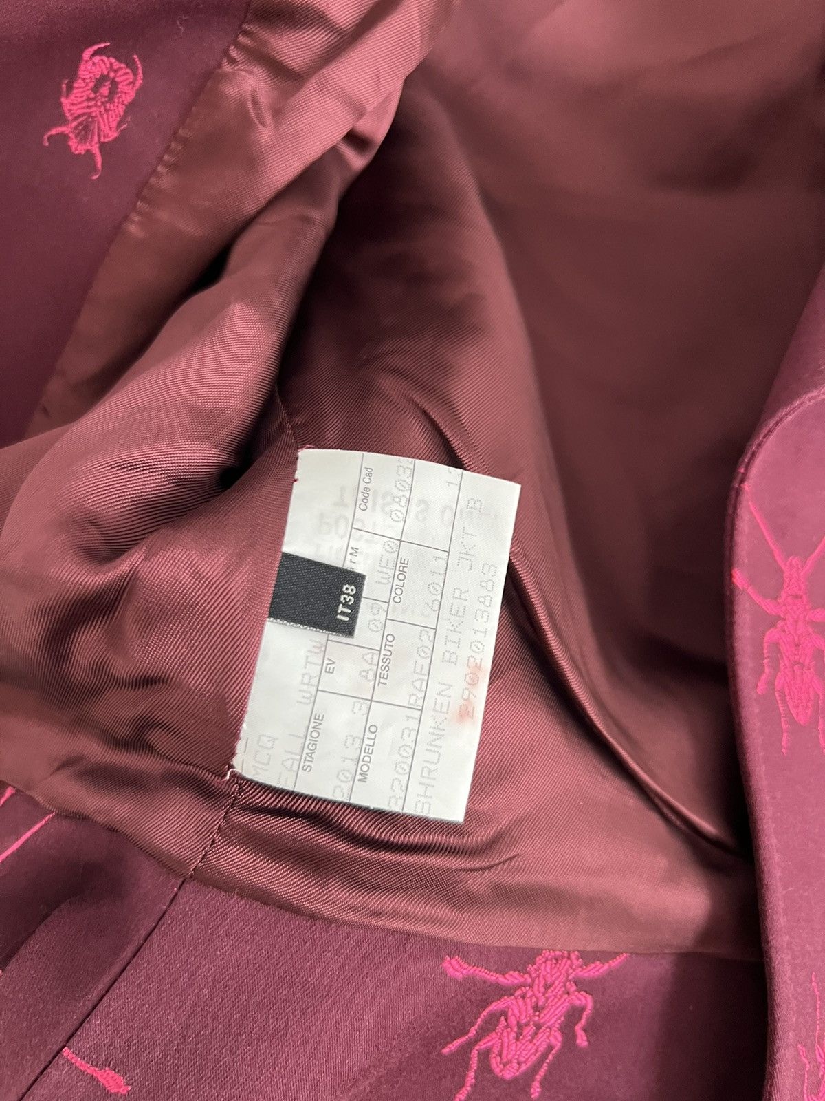 Alexander McQueen 🔥RARE Alexander Mcqueen Insect Biker Jacket Size XS / US 0-2 / IT 36-38 - 10 Thumbnail