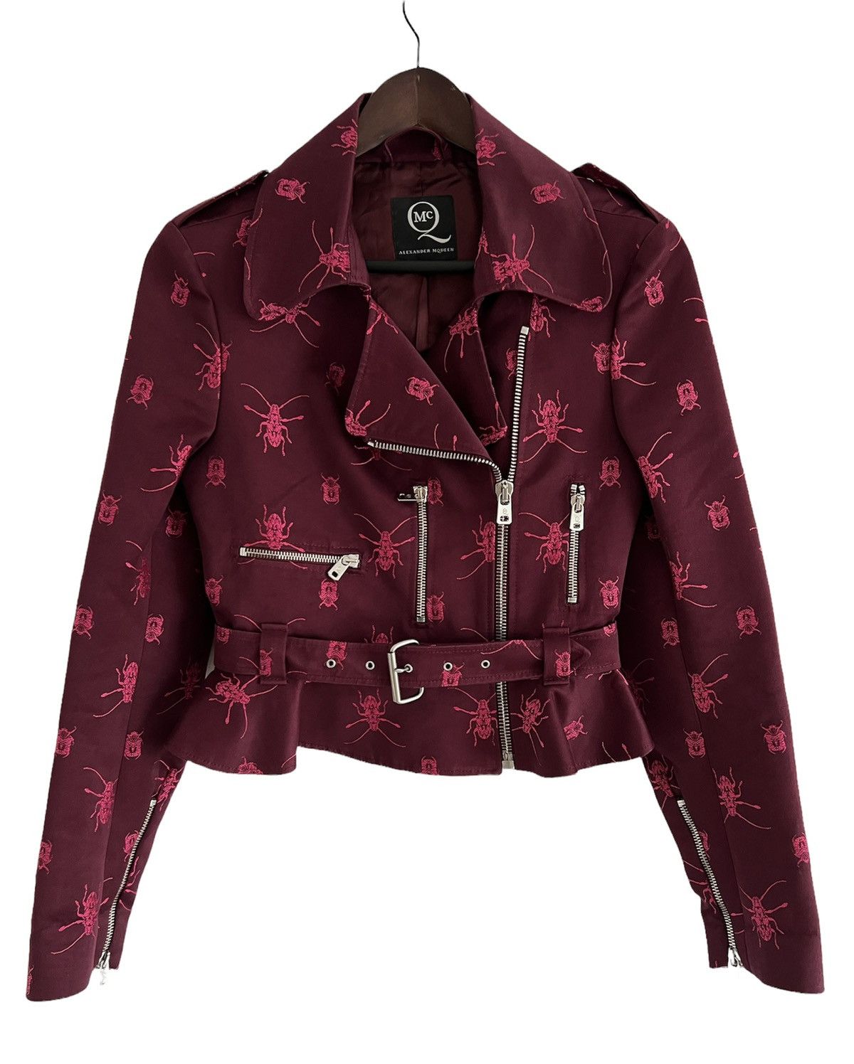 Alexander McQueen 🔥RARE Alexander Mcqueen Insect Biker Jacket Size XS / US 0-2 / IT 36-38 - 1 Thumbnail