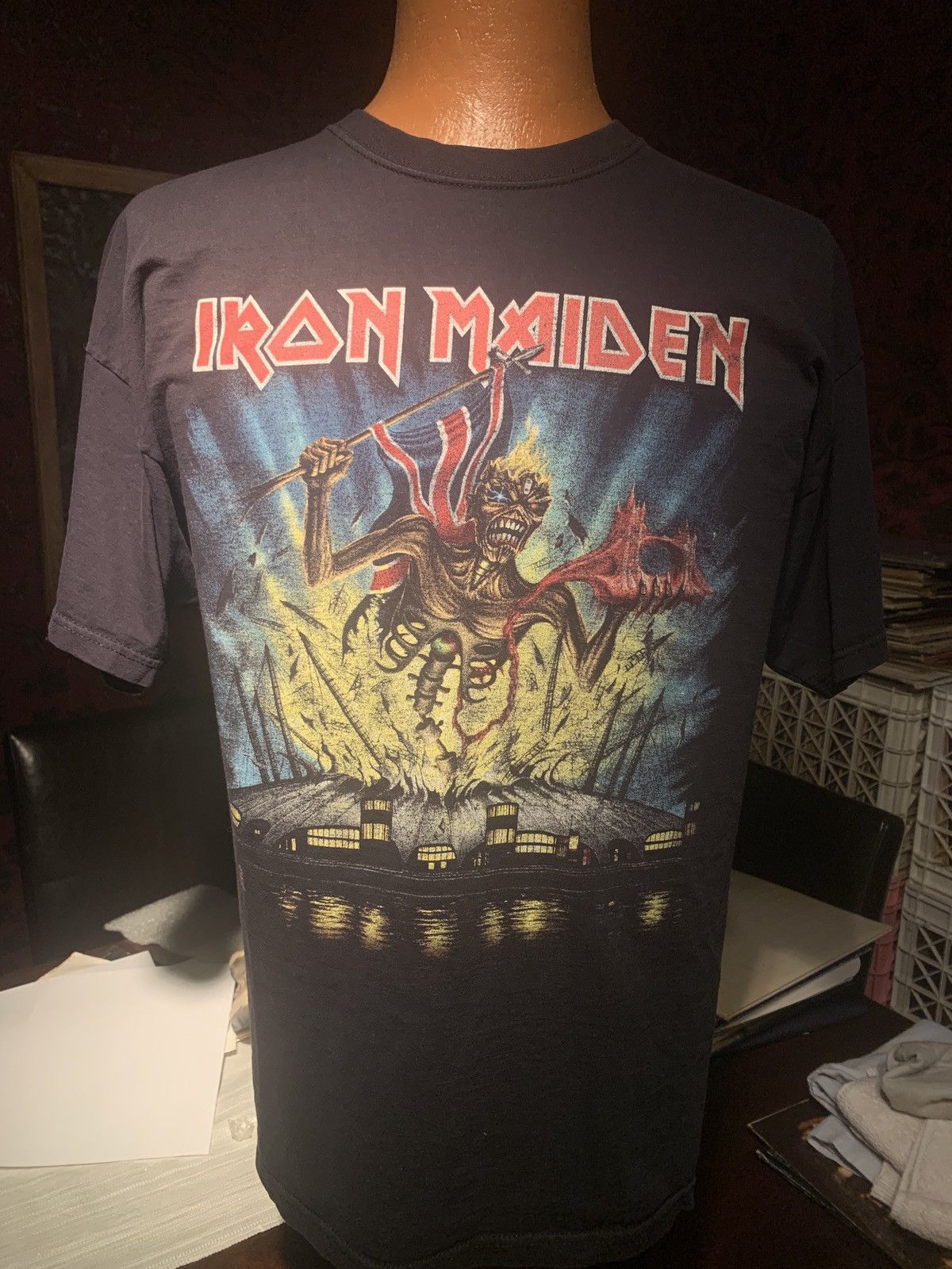 Fruit of the Loom Iron Maiden Band T-shirt, size M for men cotton black type Vintage Second Hand