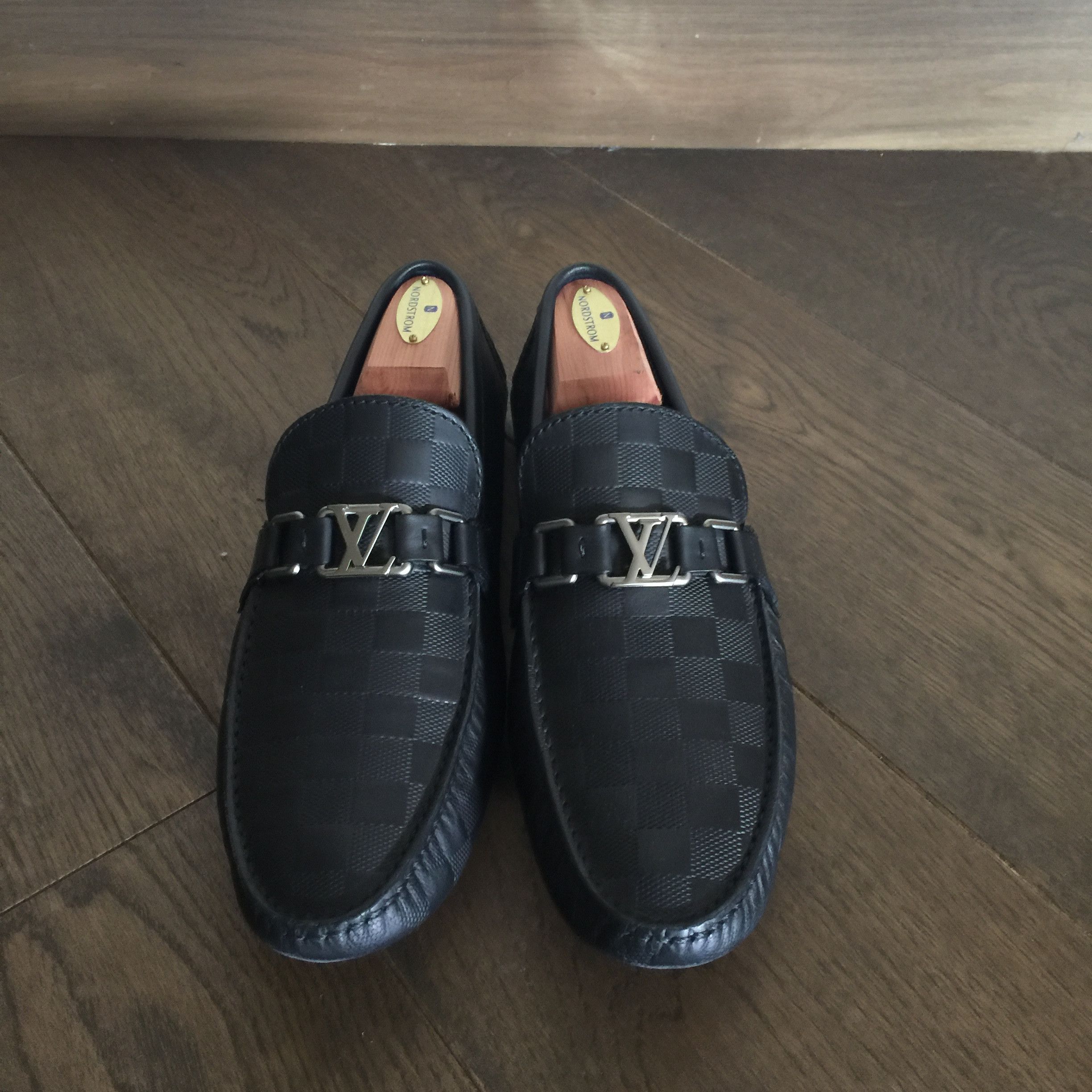 Damier Leather Loafers