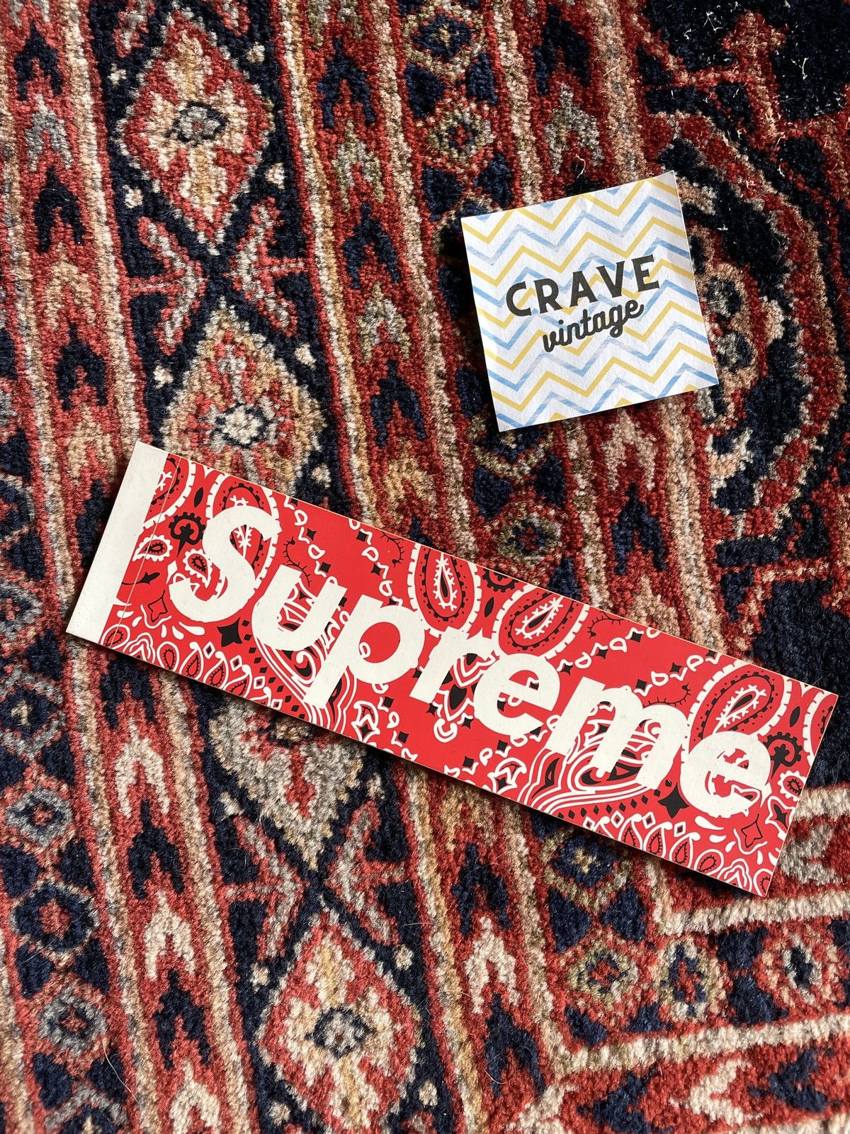 Supreme Rare Supreme Paisley Bandana Box Sticker Grailed