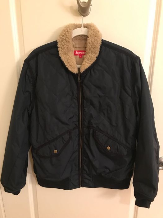 Supreme quilted store nylon tanker jacket