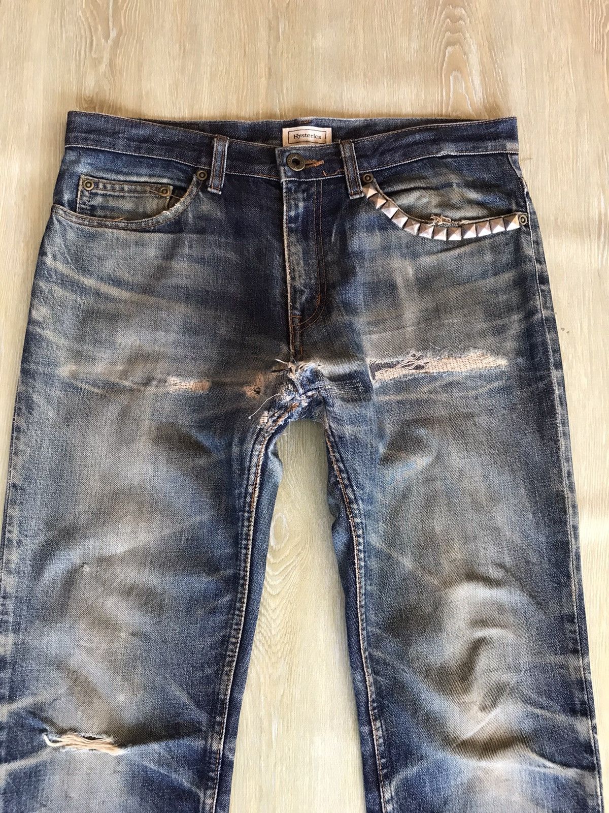 Hysteric Glamour Hysteric Glamour Hysterics Distressed Jeans Leather Patc Size US 32 / EU 48 - 8 Thumbnail