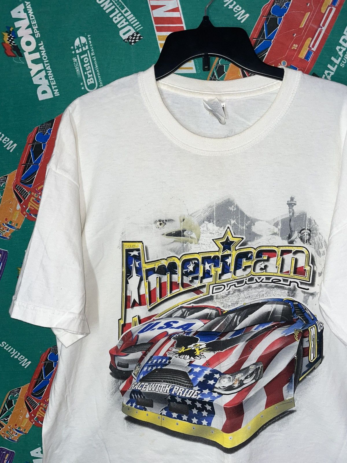 Vintage Vintage USA AMERICA Racing Nascar Bald Eagle patriotic Size US XL / EU 56 / 4 - 1 Thumbnail
