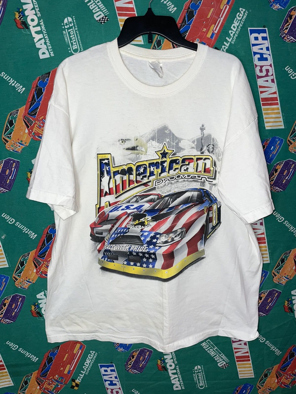 Vintage Vintage USA AMERICA Racing Nascar Bald Eagle patriotic Size US XL / EU 56 / 4 - 2 Thumbnail