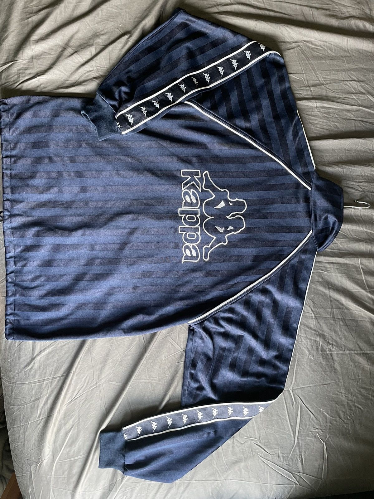 Kappa × Vintage Vintage Navy Kappa Pinstripe Track Jacket Size US L / EU 52-54 / 3 - 1 Thumbnail