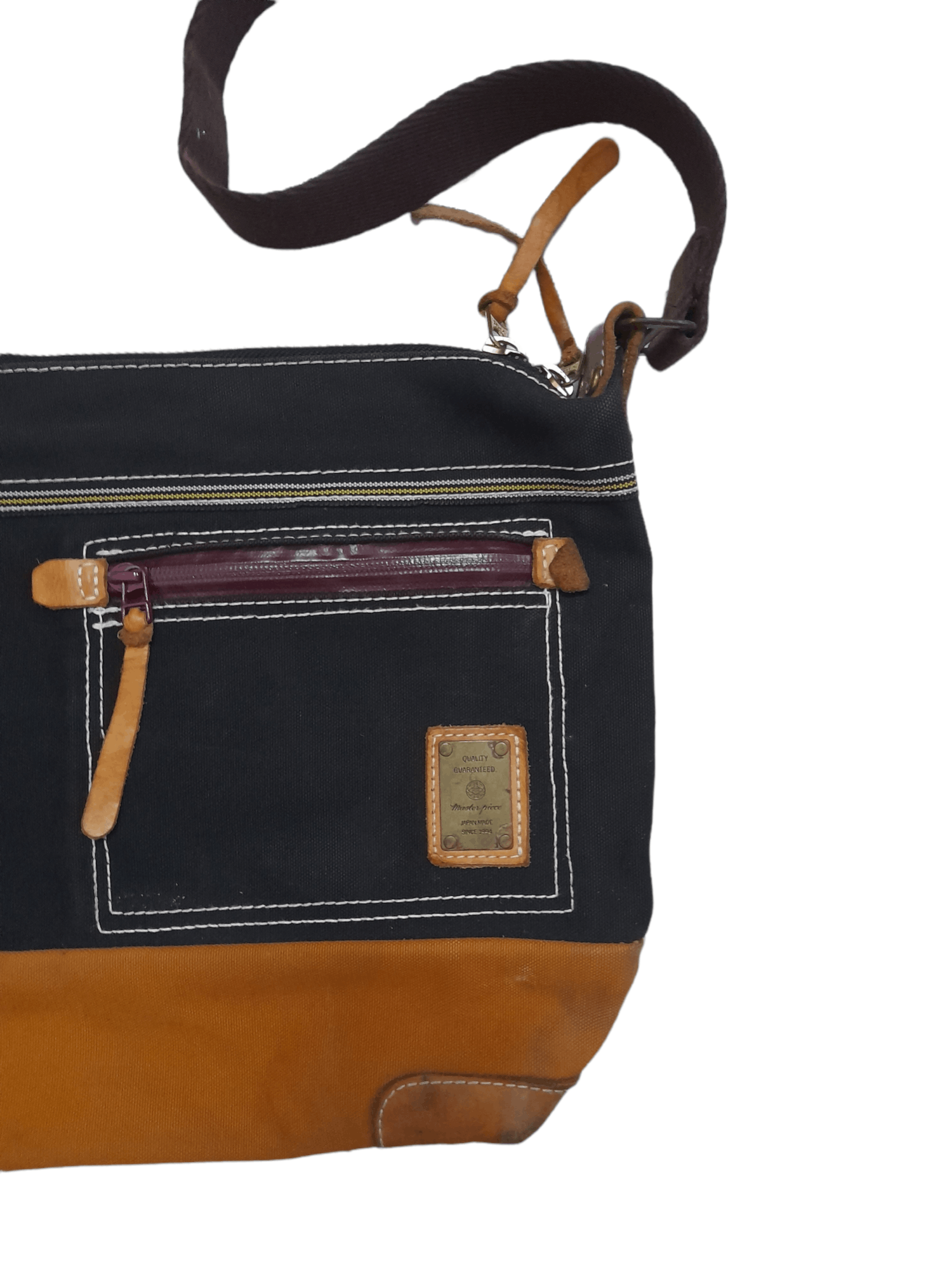 MasterPiece MasterPiece Japan Bag Leather + Canvas (E128) Size ONE SIZE - 3 Thumbnail