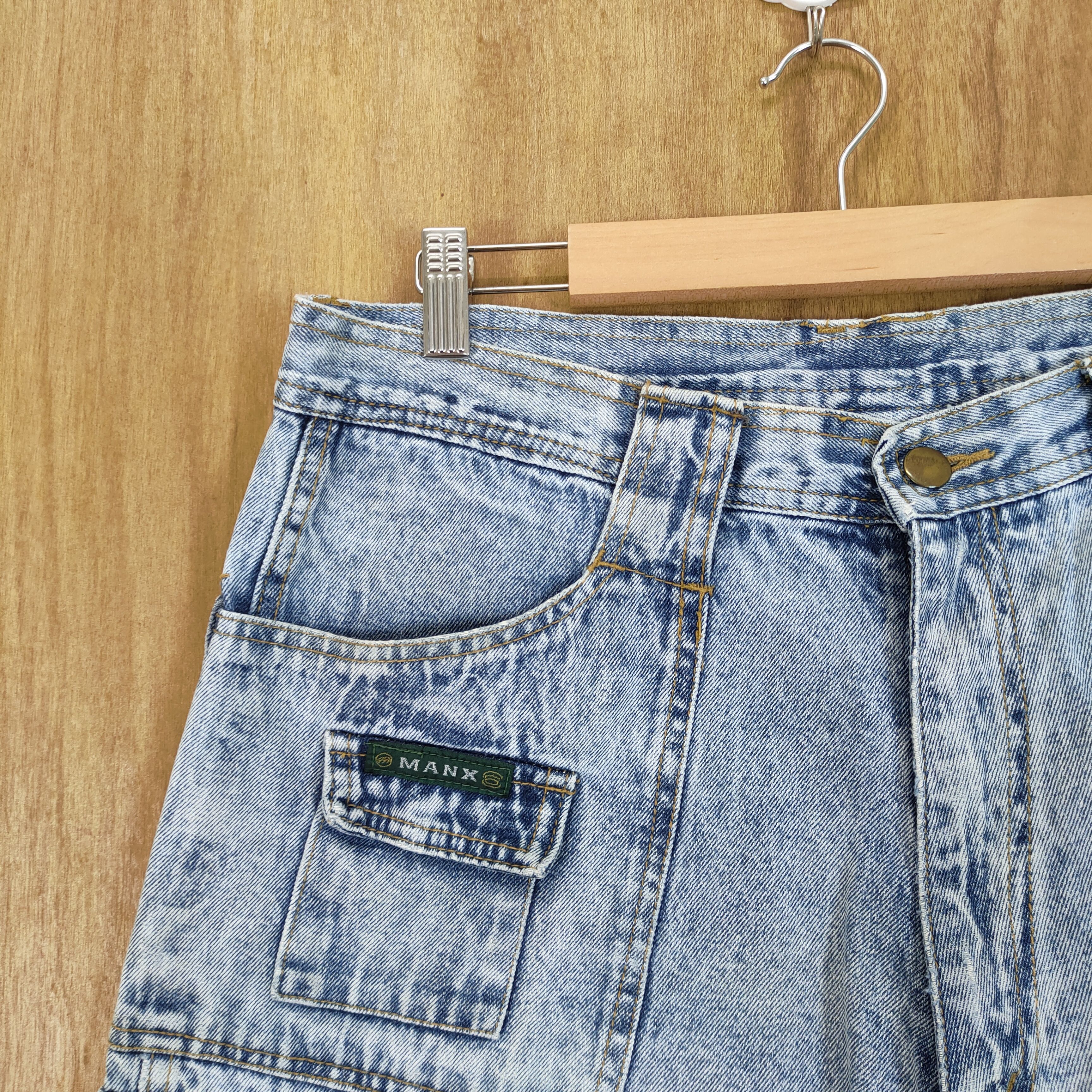 Japanese Brand × Vintage MANX FADED LIGHT BLUE BAGGY JEANS CARGO PANTS Size US 34 / EU 50 - 4 Thumbnail